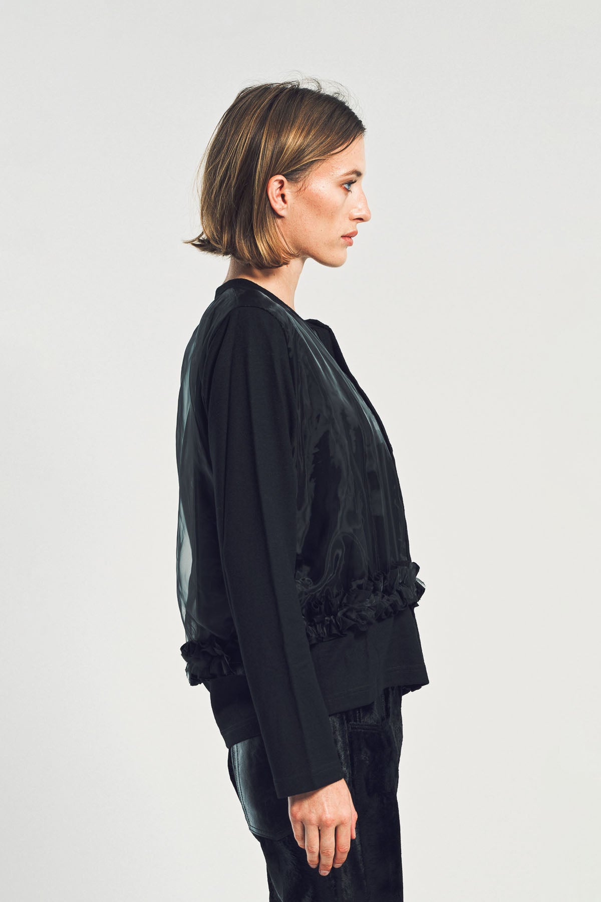 NOIR KEI NINOMIYA | JERSEY AND POLY CARDIGAN