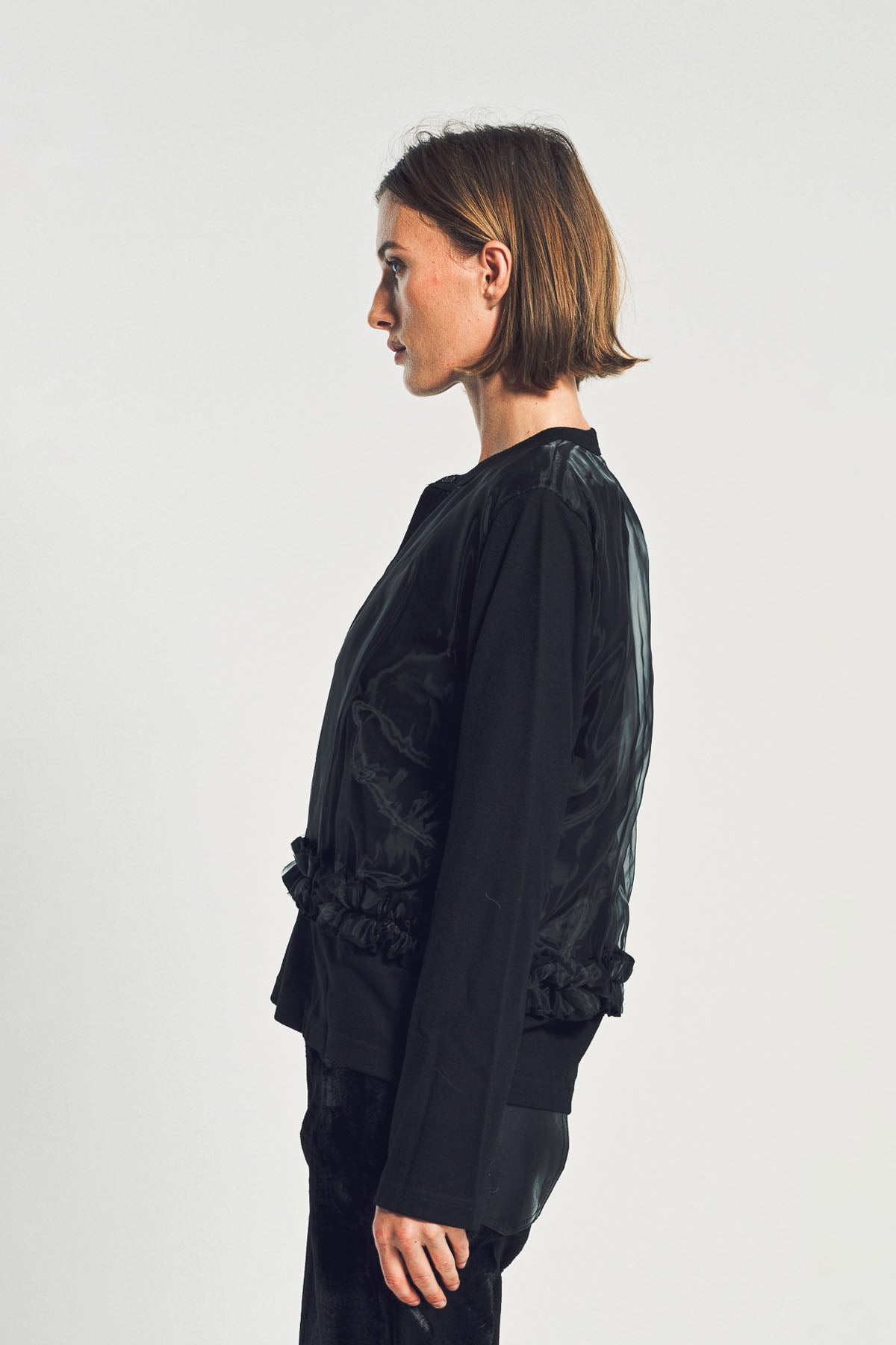 NOIR KEI NINOMIYA | JERSEY AND POLY CARDIGAN