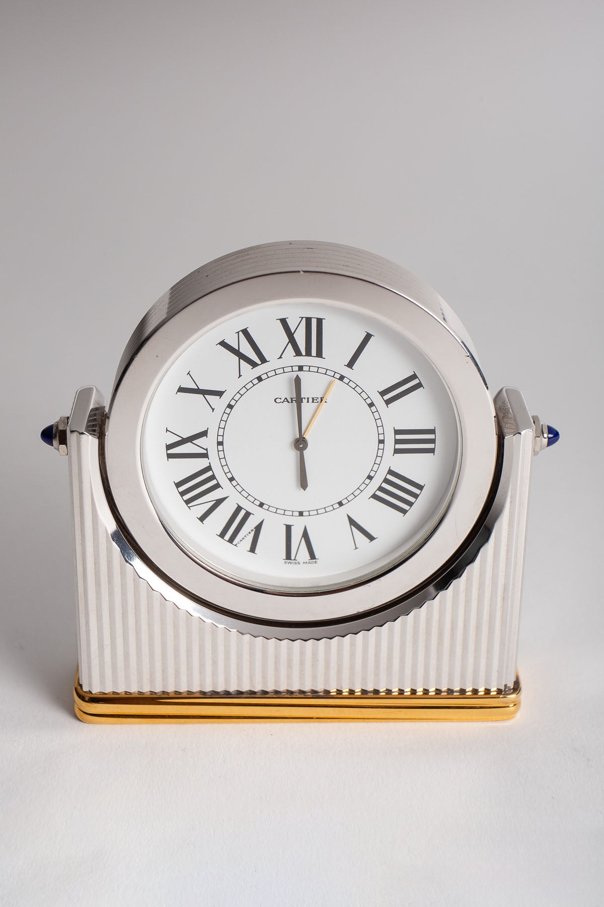 CARTIER | 1990 SILVER PLATED DESK CLOCK