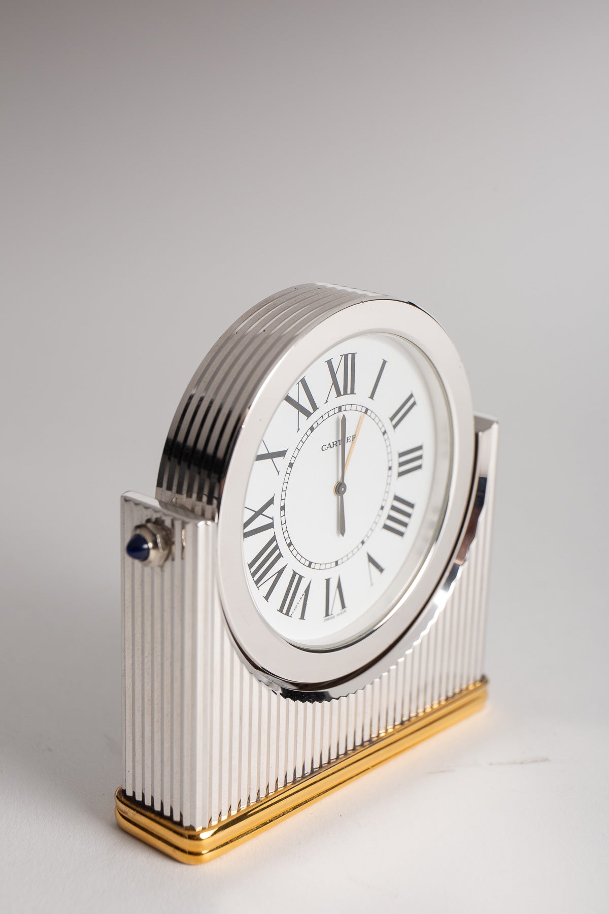 CARTIER | 1990 SILVER PLATED DESK CLOCK