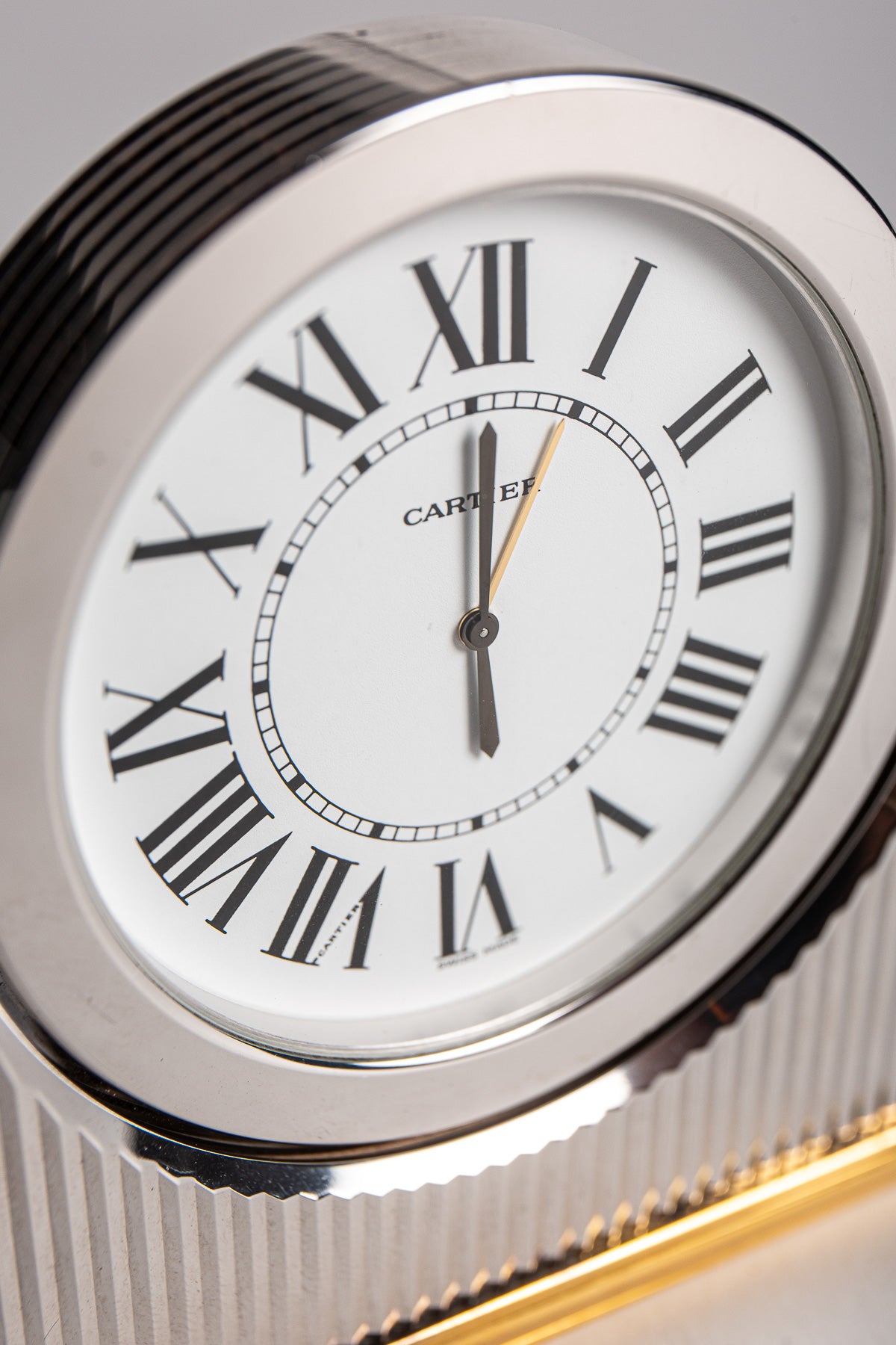 CARTIER | 1990 SILVER PLATED DESK CLOCK