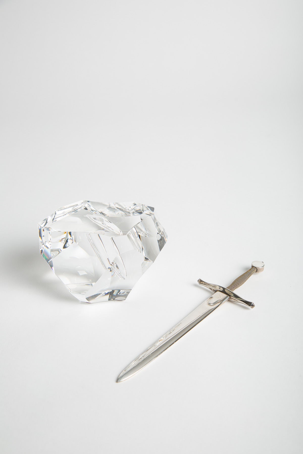 James Houston for Steuben | 1964 Excalibur Paperweight & Letter Opener
