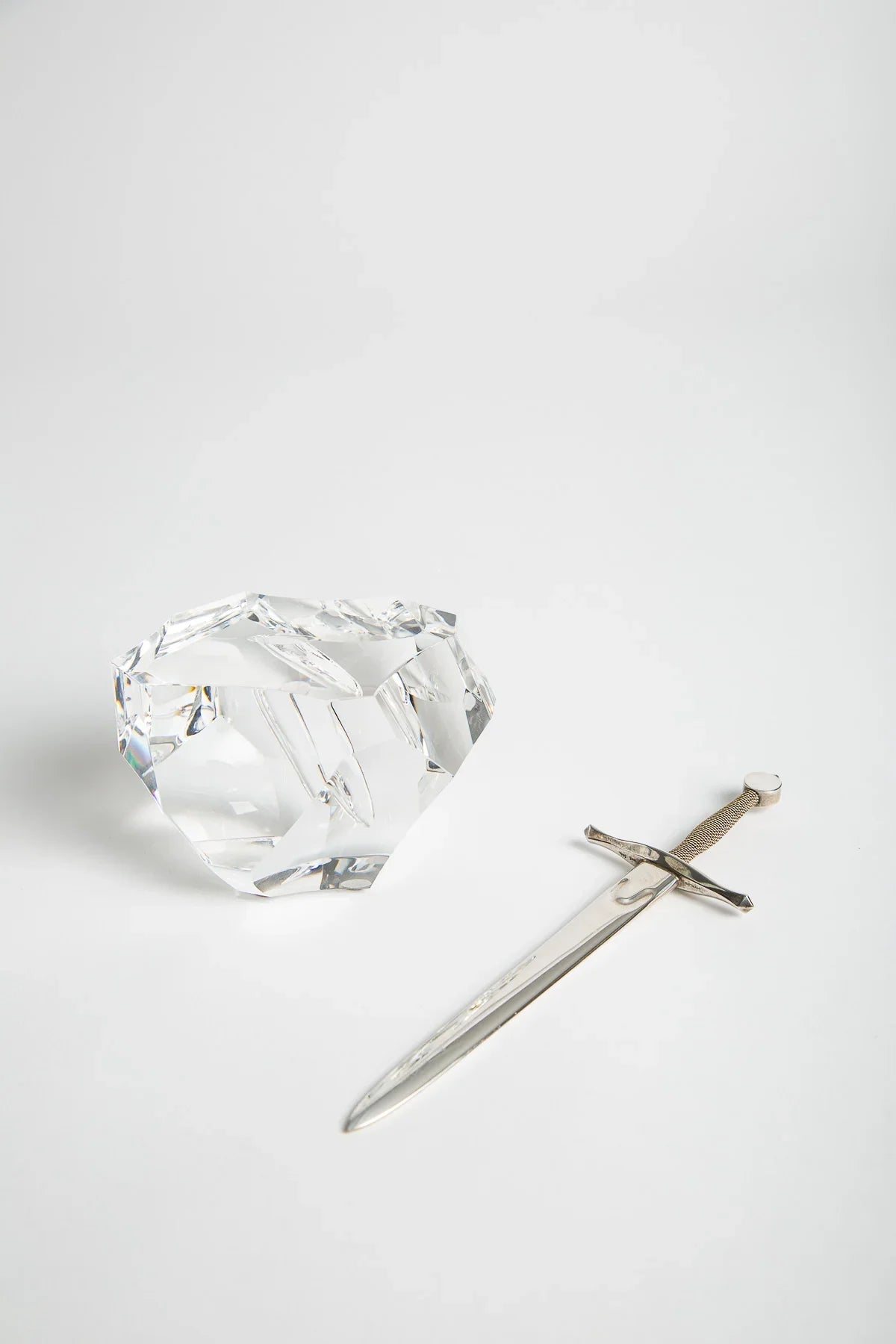 James Houston for Steuben | 1964 Excalibur Paperweight & Letter Opener