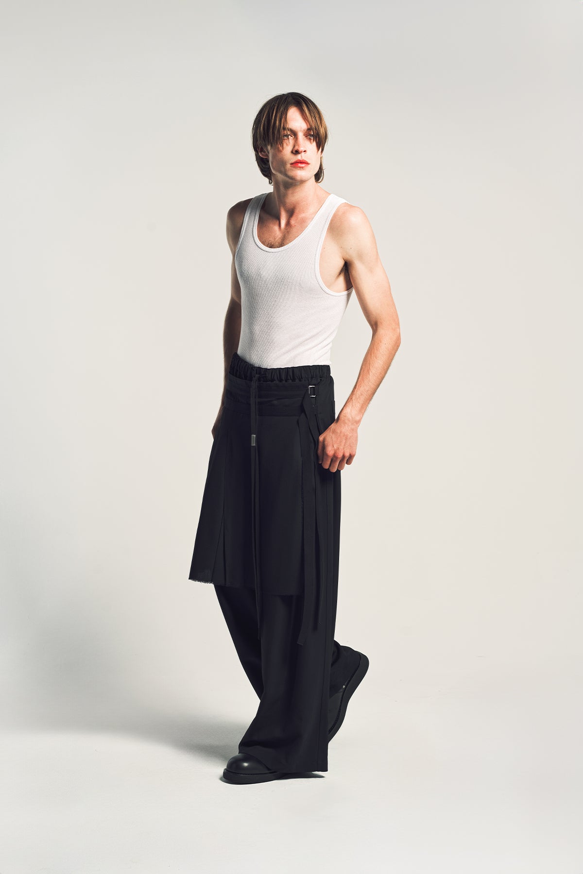 ANN DEMEULEMEESTER | ERKE COMFORT LOUNGE PANTS WITH BELTED APRON