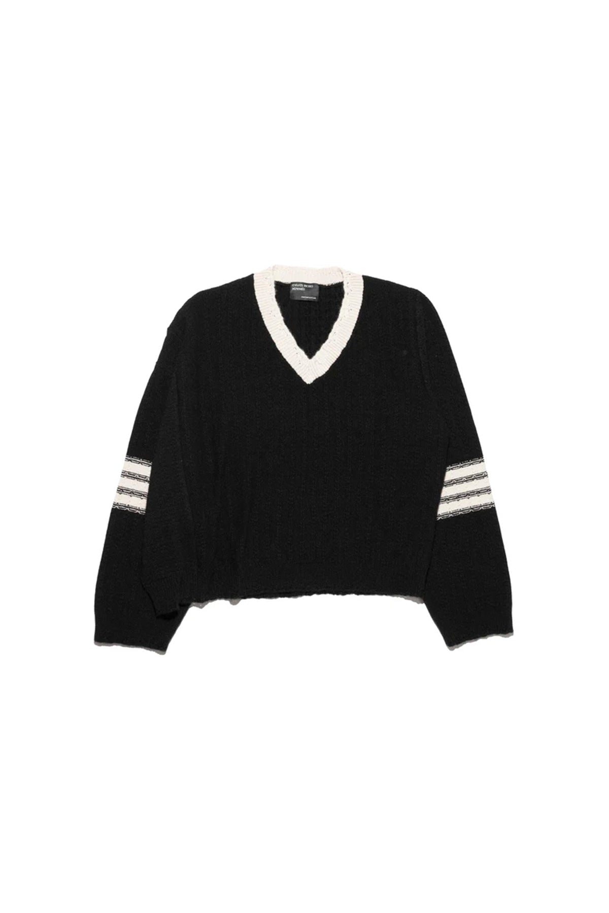 ENFANTS RICHES DÉPRIMÉS | ASYMMETRICAL VARSITY V-NECK SWEATER