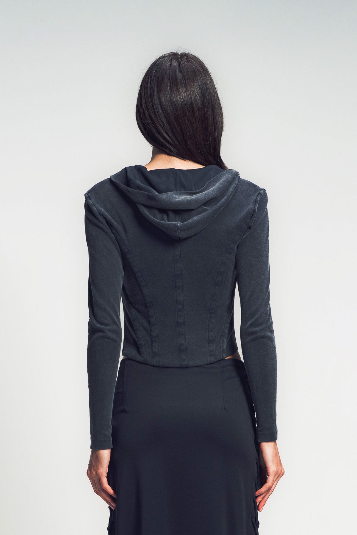 BALENCIAGA | CORSETED ZIP-UP HOODIE