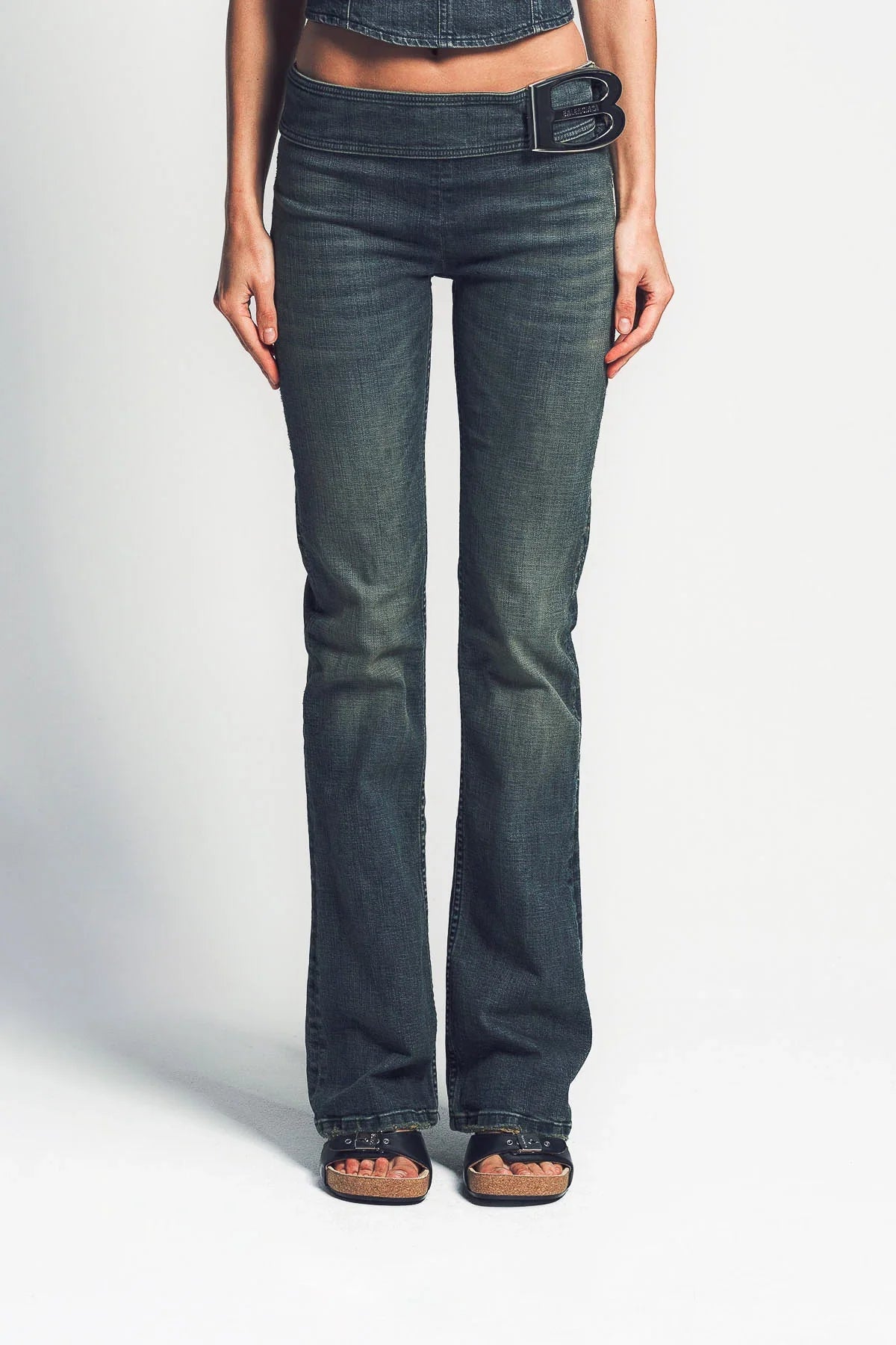 BALENCIAGA | BUCKLE BOOTCUT JEANS