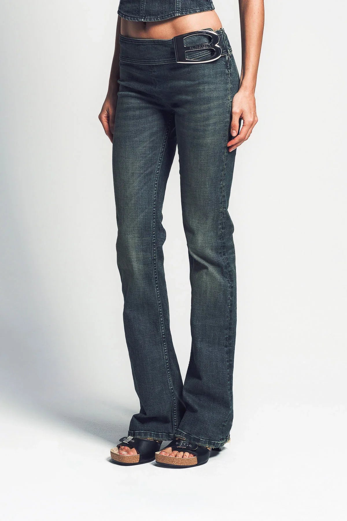 BALENCIAGA | BUCKLE BOOTCUT JEANS