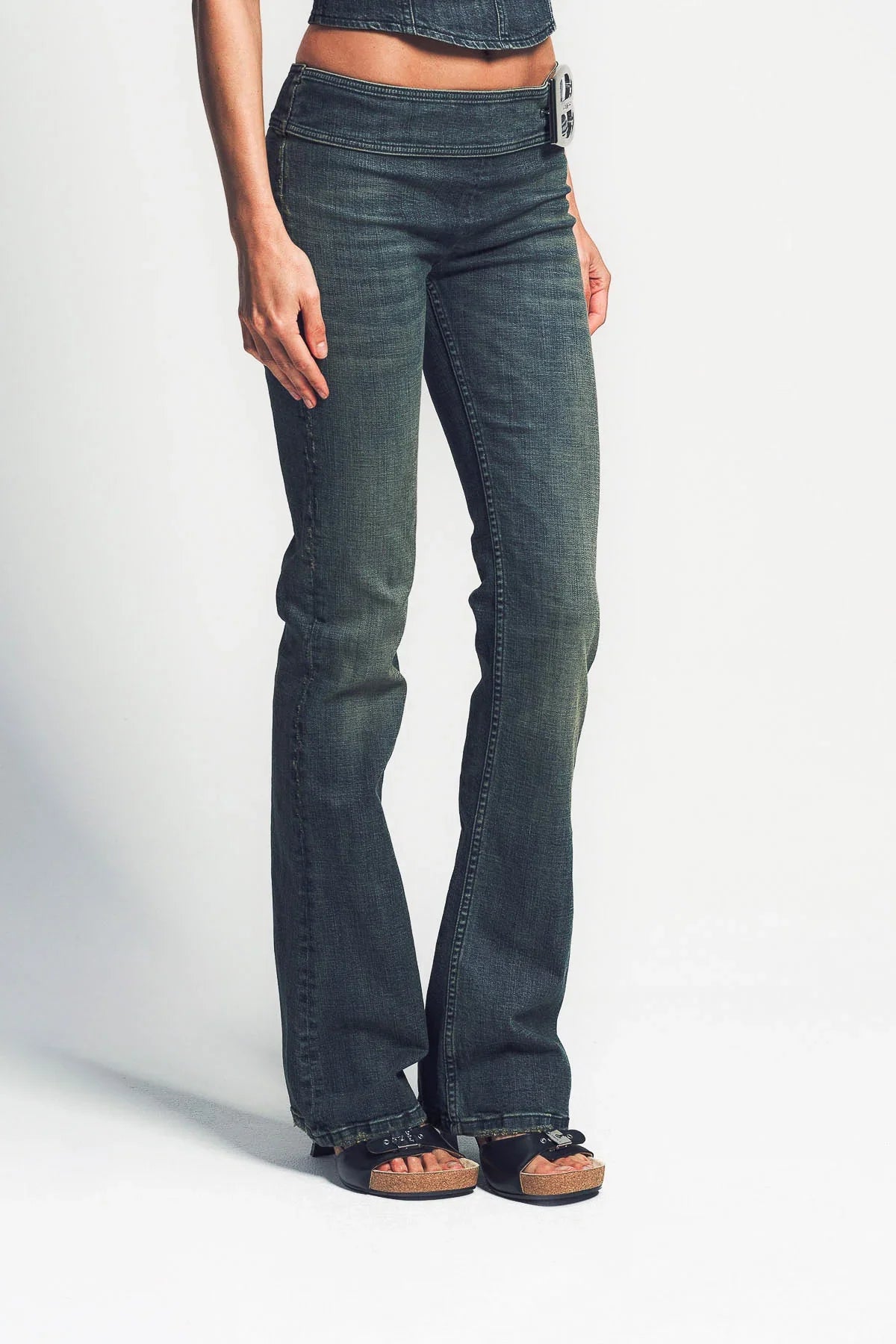 BALENCIAGA | BUCKLE BOOTCUT JEANS