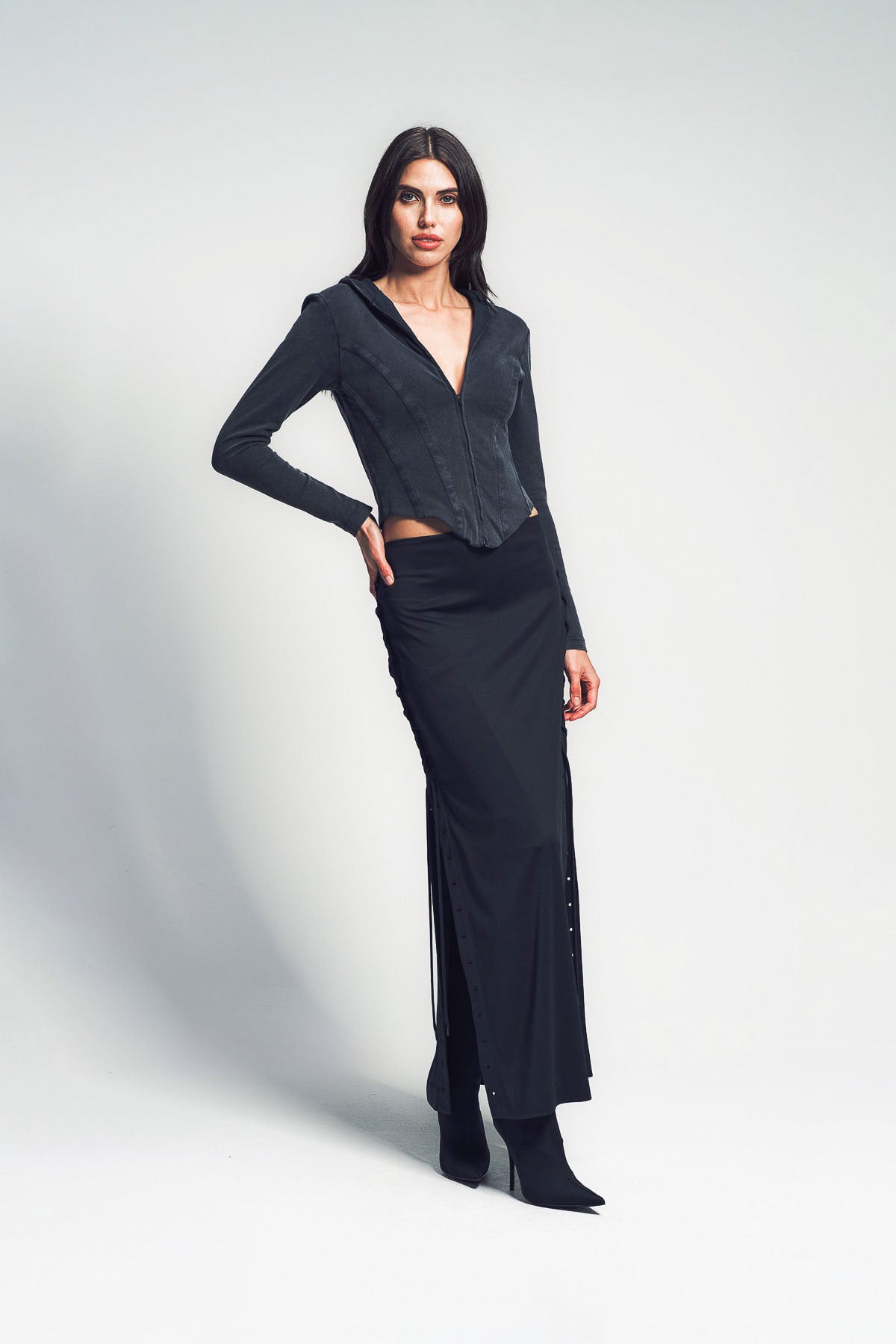 BALENCIAGA | LACE-UP MAXI SKIRT