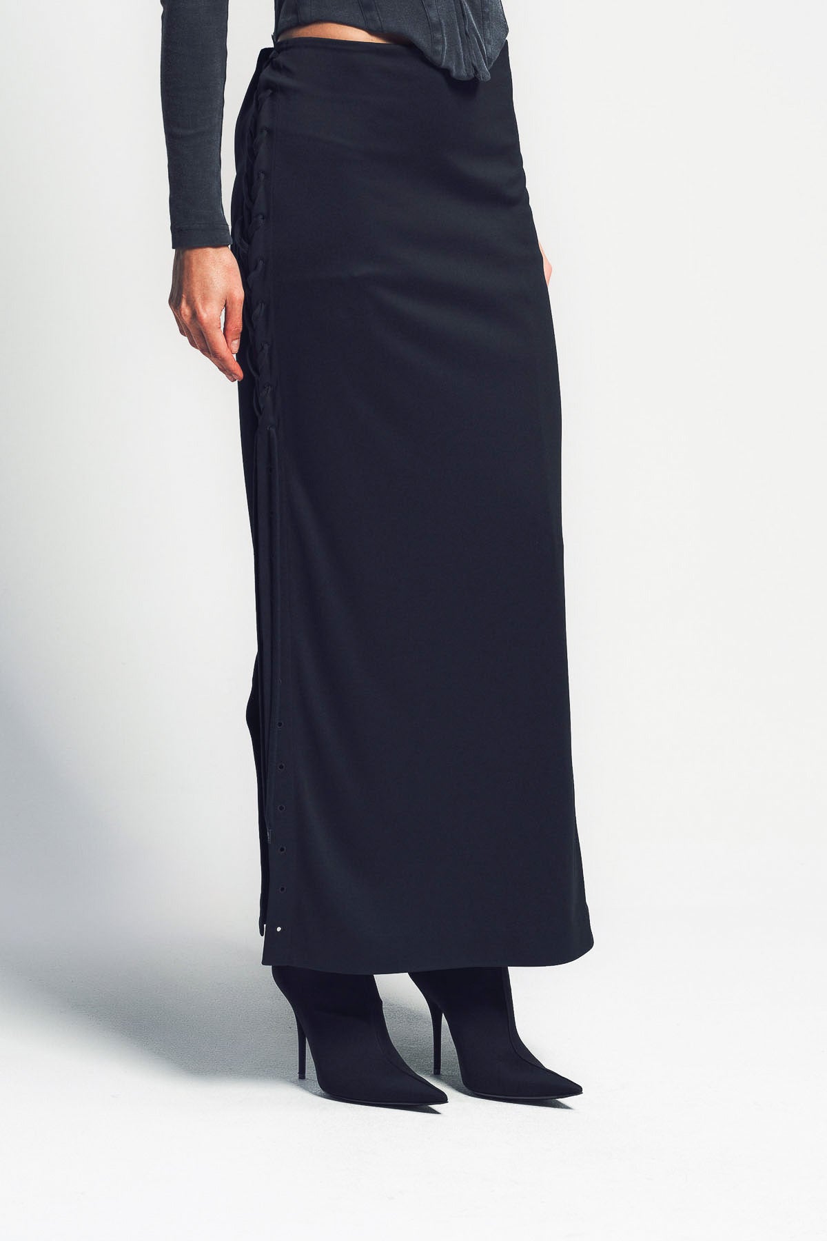 BALENCIAGA | LACE-UP MAXI SKIRT