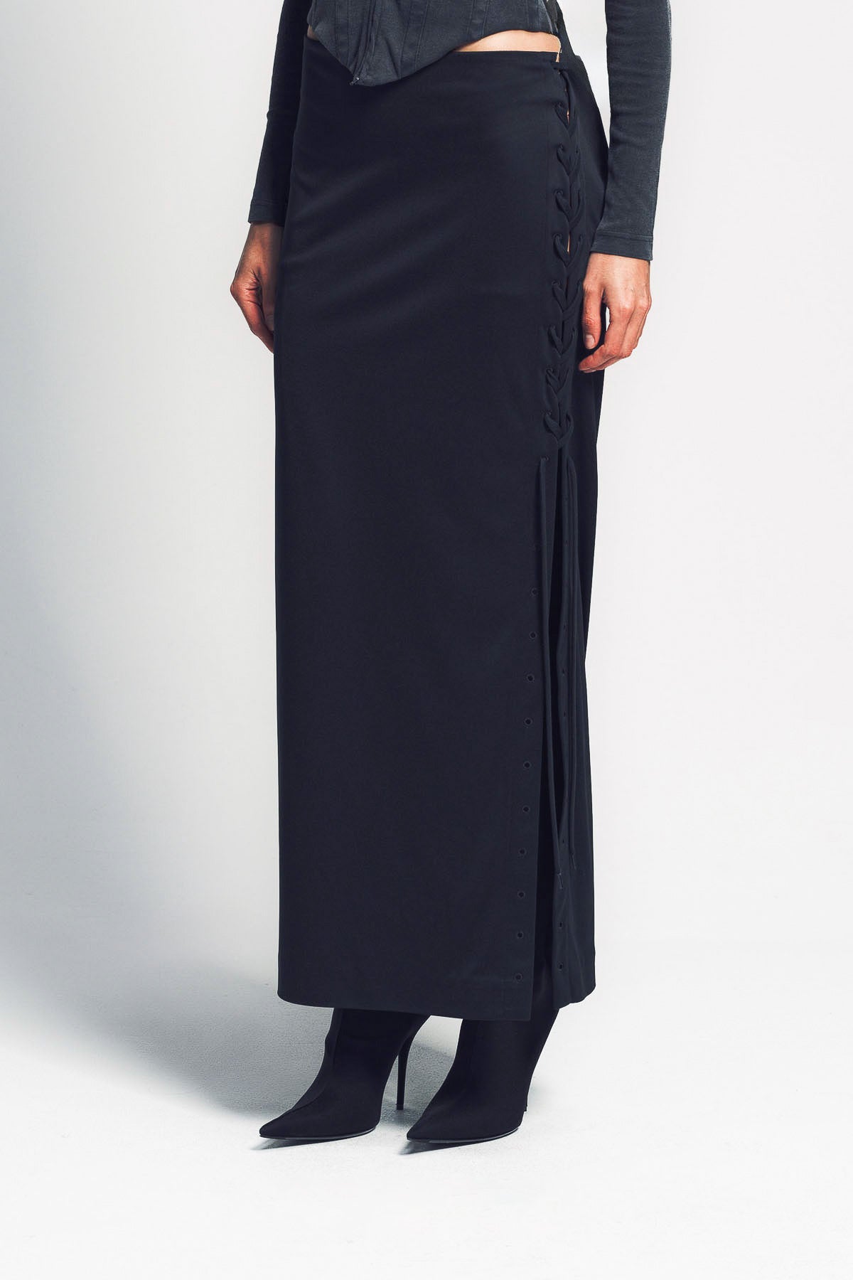 BALENCIAGA | LACE-UP MAXI SKIRT