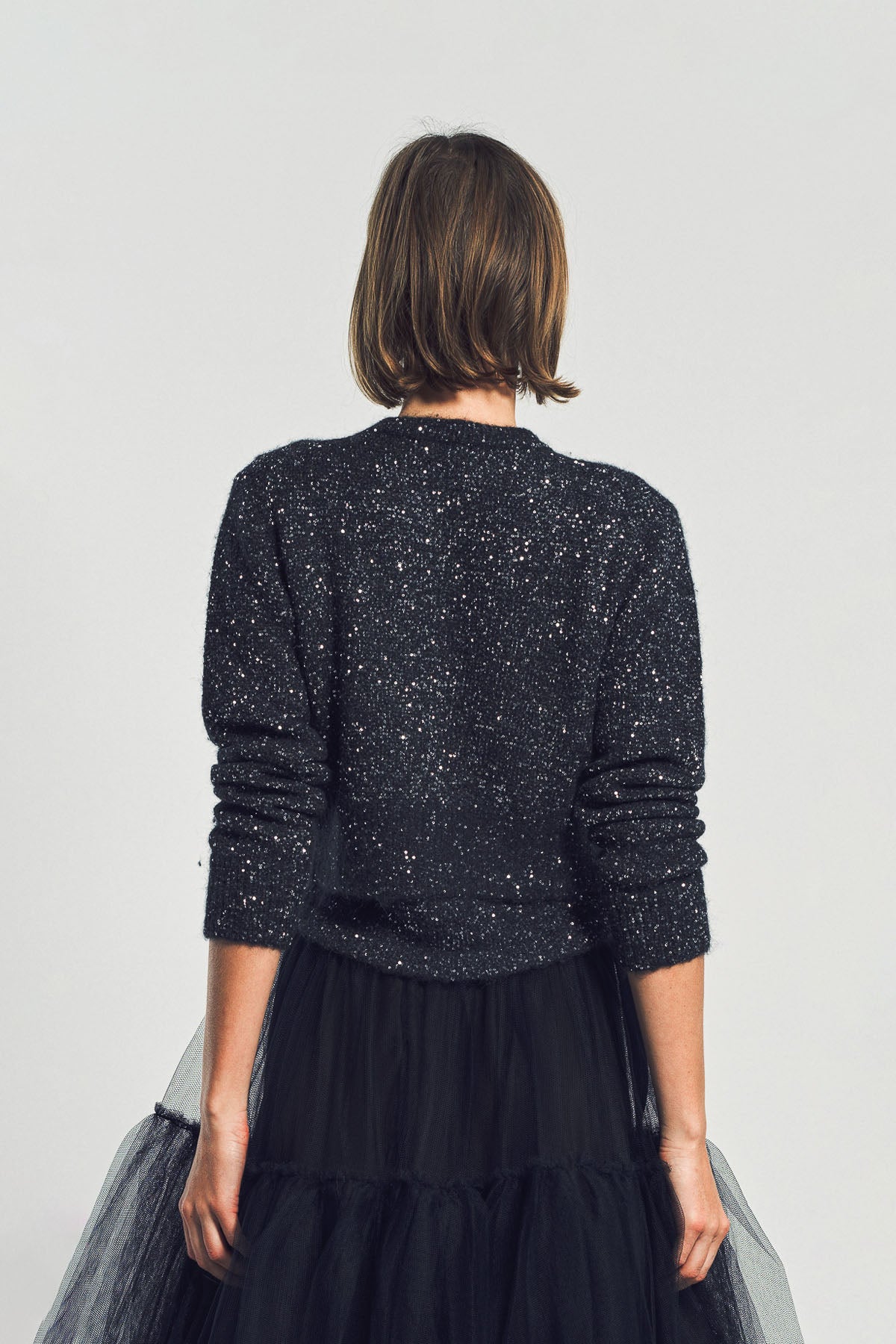 ERDEM | EMBELLISHED SEQUIN CROPPED CARDIGAN