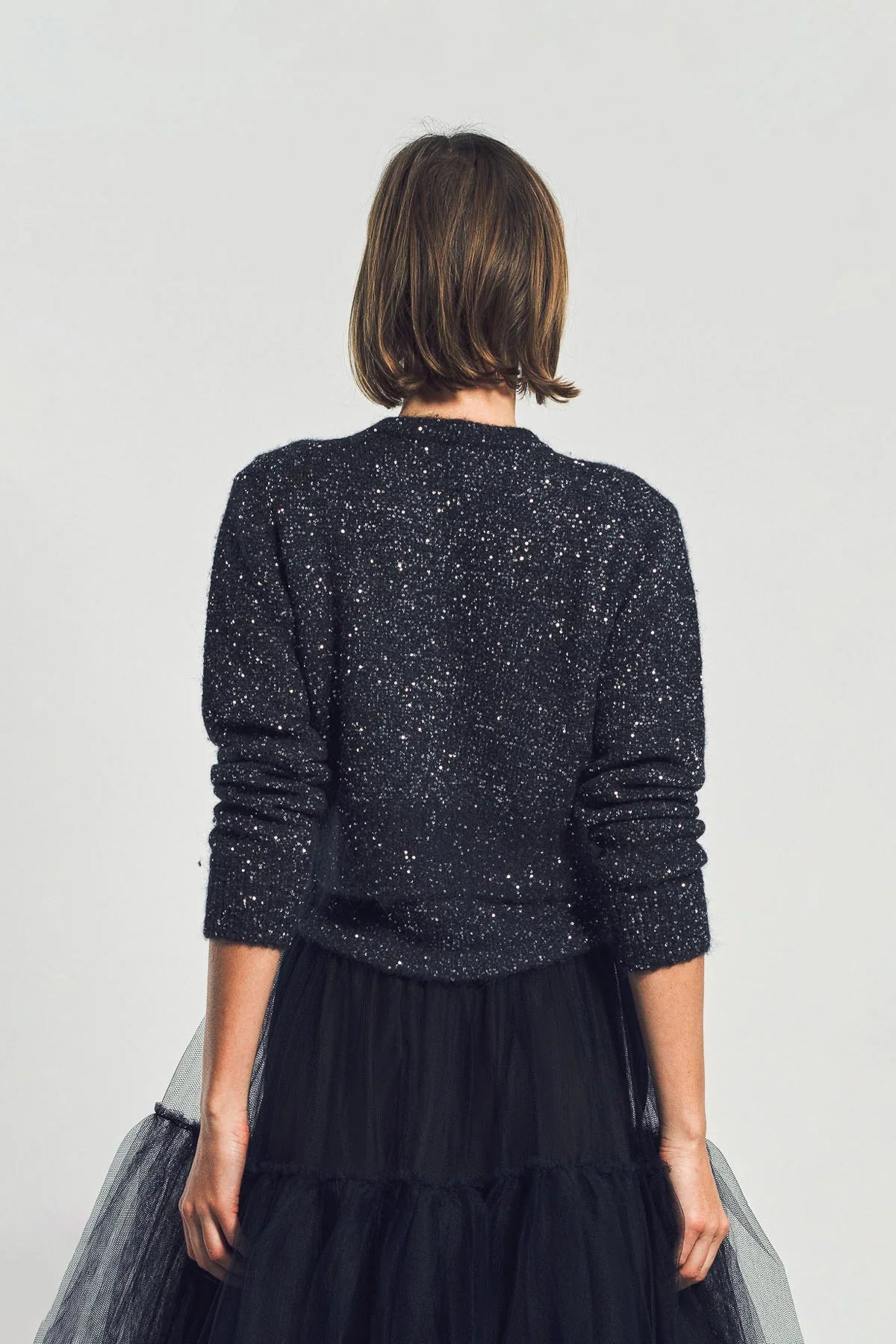 ERDEM | EMBELLISHED SEQUIN CROPPED CARDIGAN