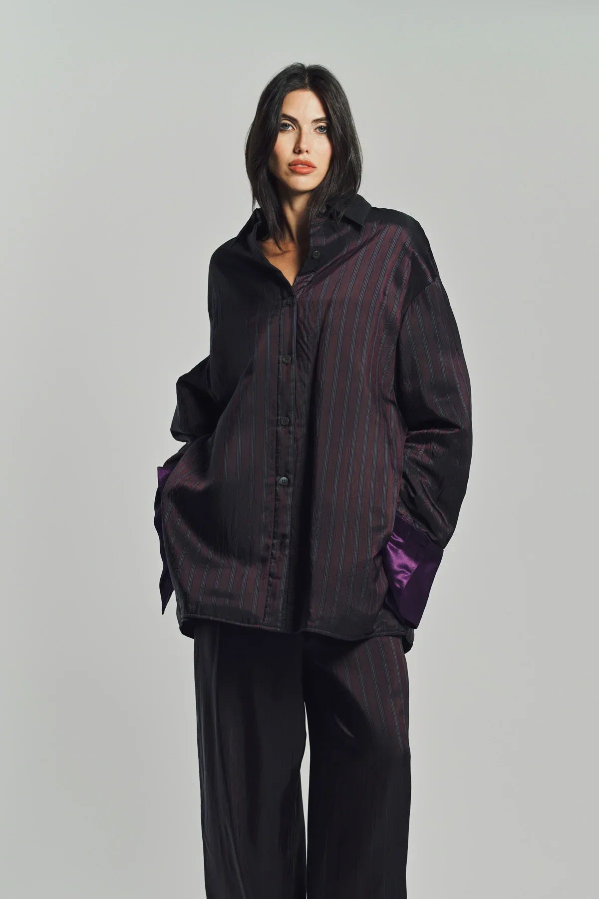 DRIES VAN NOTEN | OVERSIZED STRIPED LONG SLEEVE SHIRT