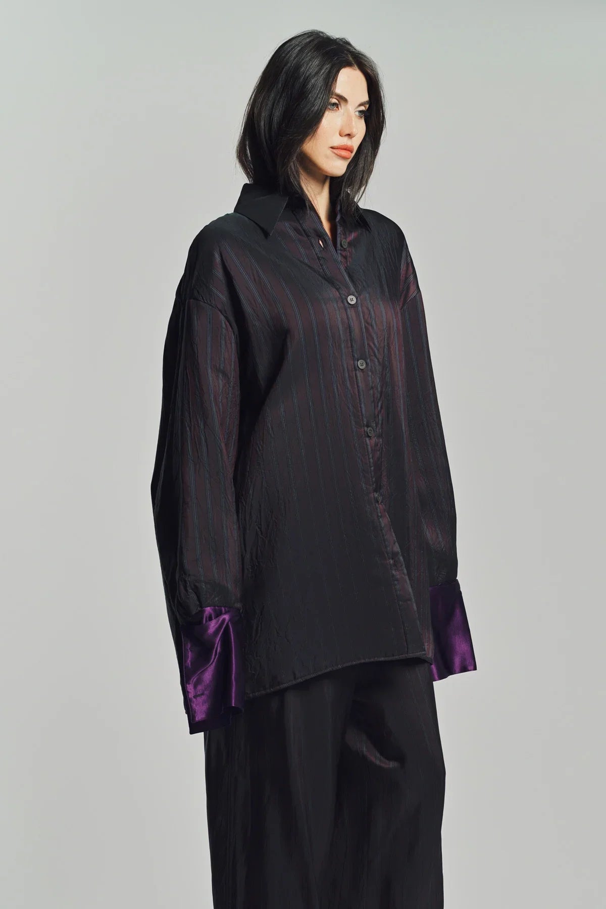 DRIES VAN NOTEN | OVERSIZED STRIPED LONG SLEEVE SHIRT