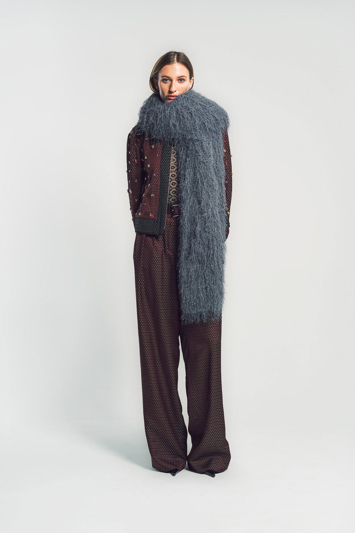 DRIES VAN NOTEN | BELTED JACQUARD TROUSERS