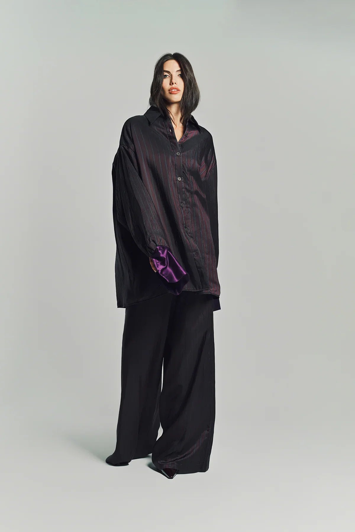 DRIES VAN NOTEN | WIDE LEG STRIPE PANTS