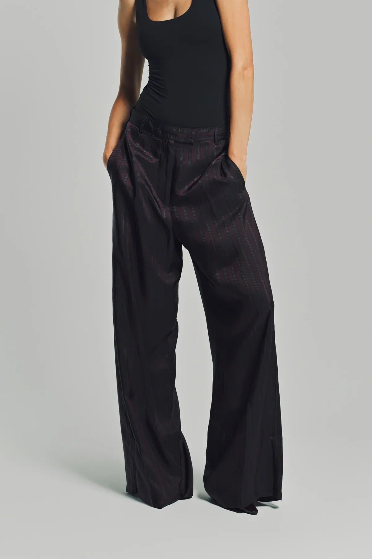 DRIES VAN NOTEN | WIDE LEG STRIPE PANTS