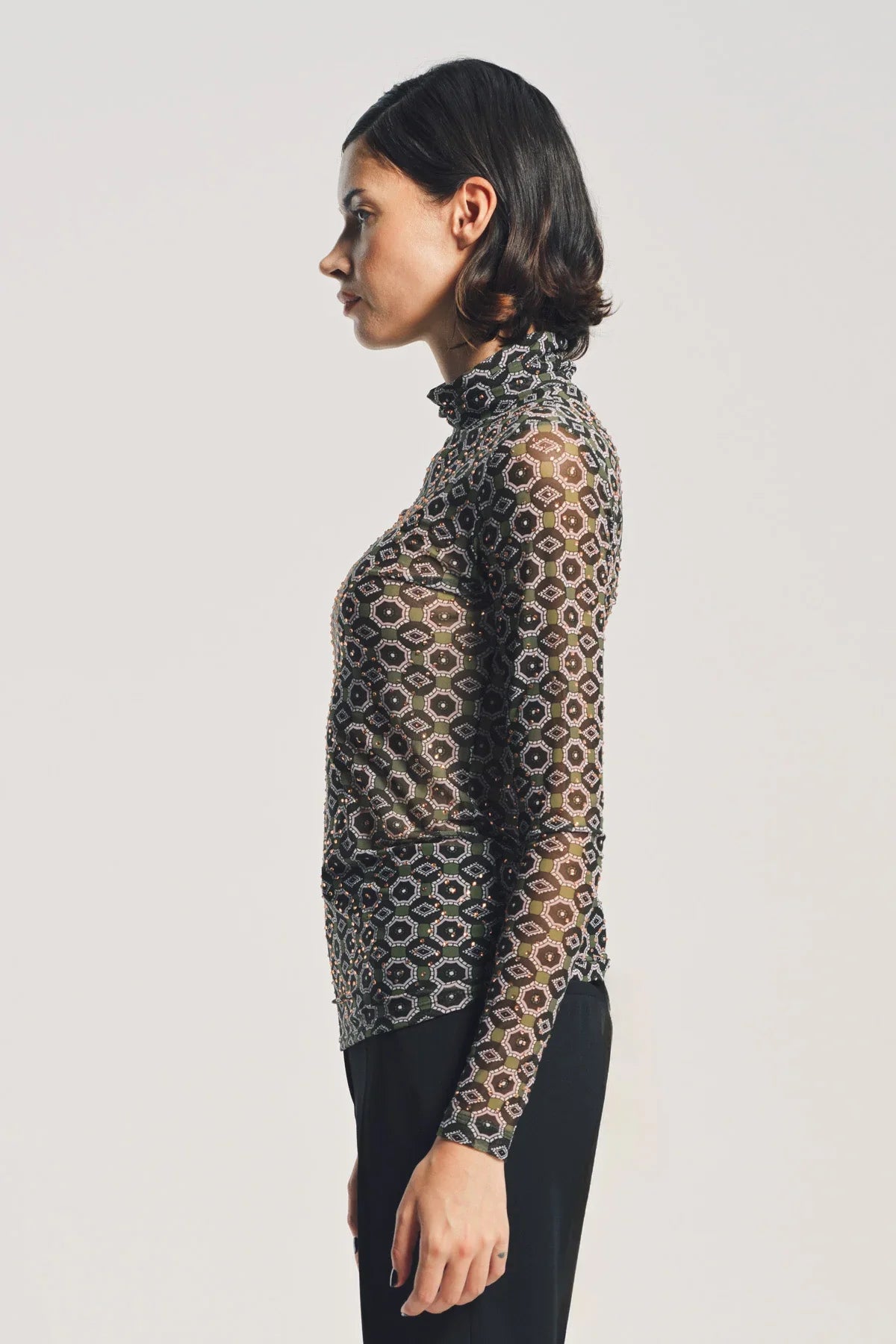 DRIES VAN NOTEN | EMBELLISHED TURTLENECK TEE