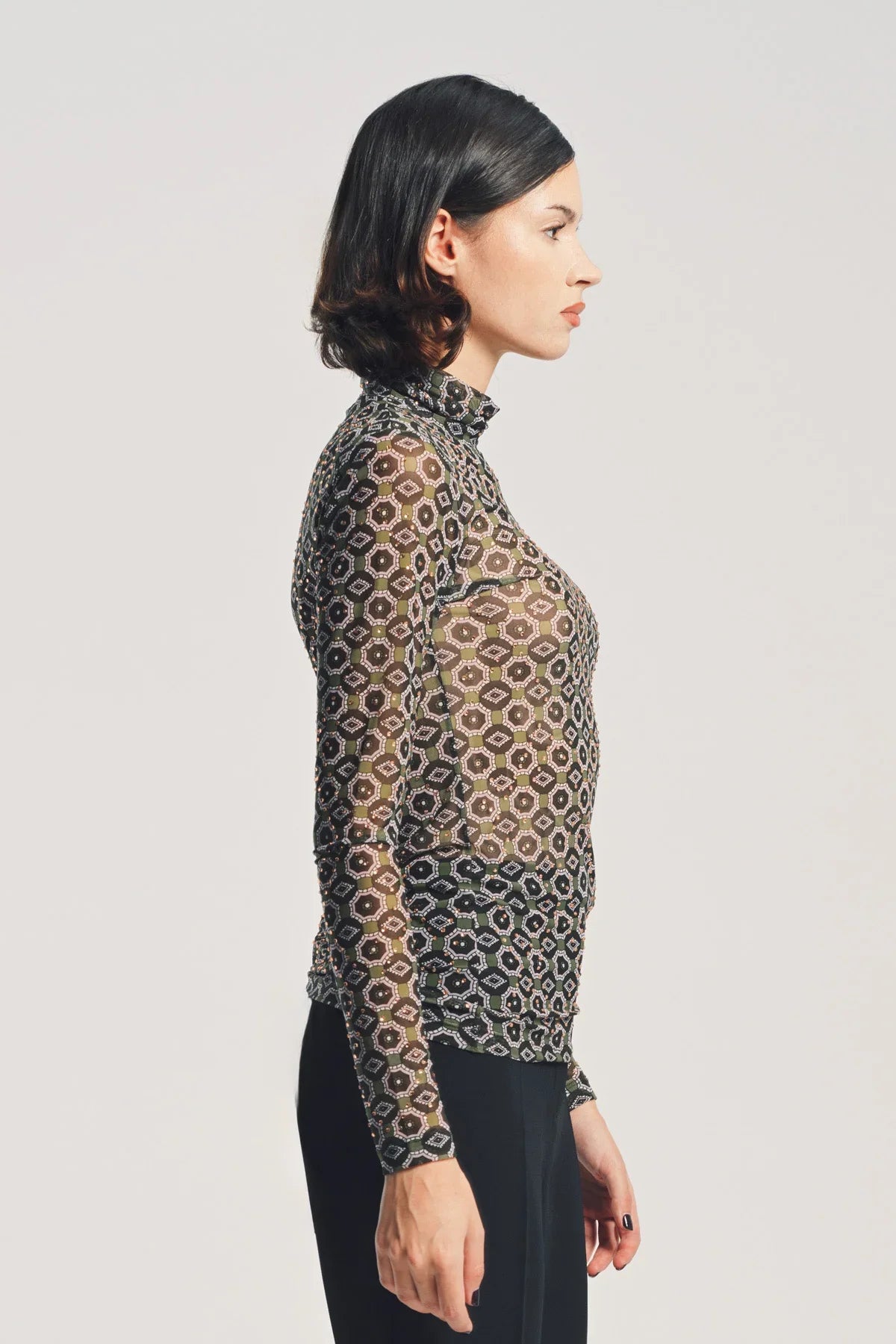 DRIES VAN NOTEN | EMBELLISHED TURTLENECK TEE
