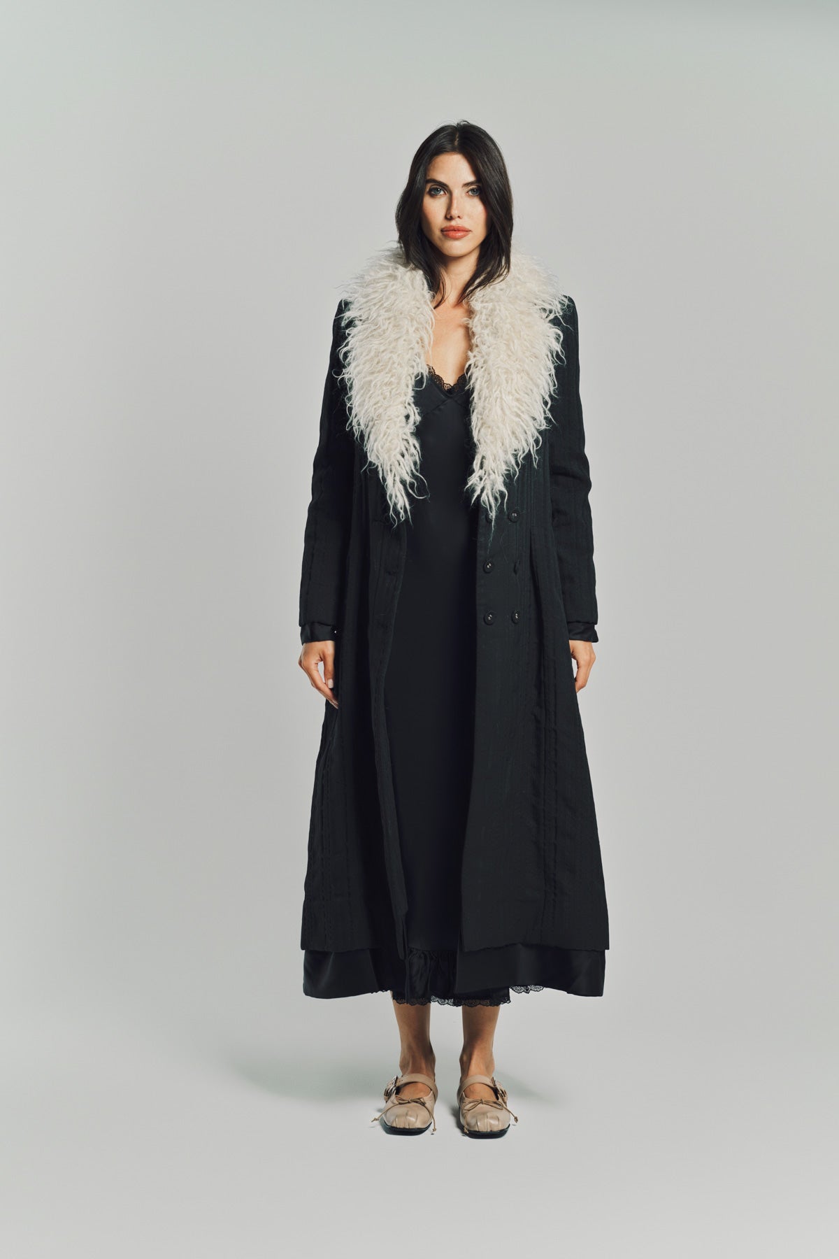 MERUERT TOLEGEN | YARN COLLAR JACQUARD COAT