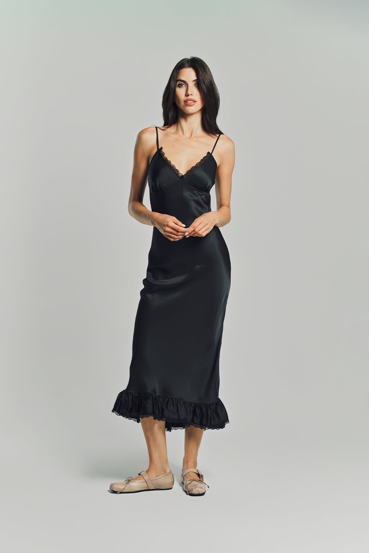 MERUERT TOLEGEN | LIQUID TRIM SLIP DRESS