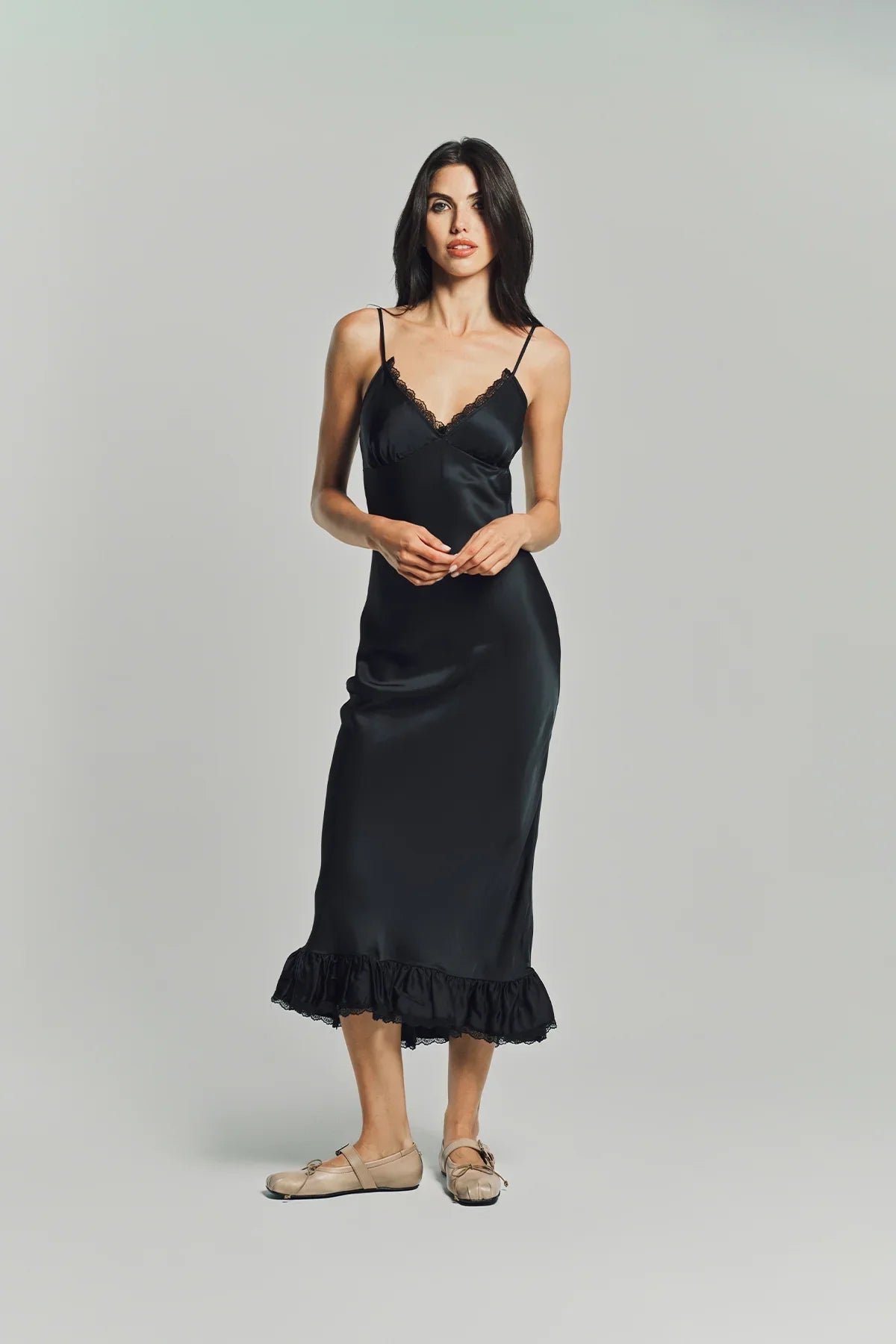 MERUERT TOLEGEN | LIQUID TRIM SLIP DRESS