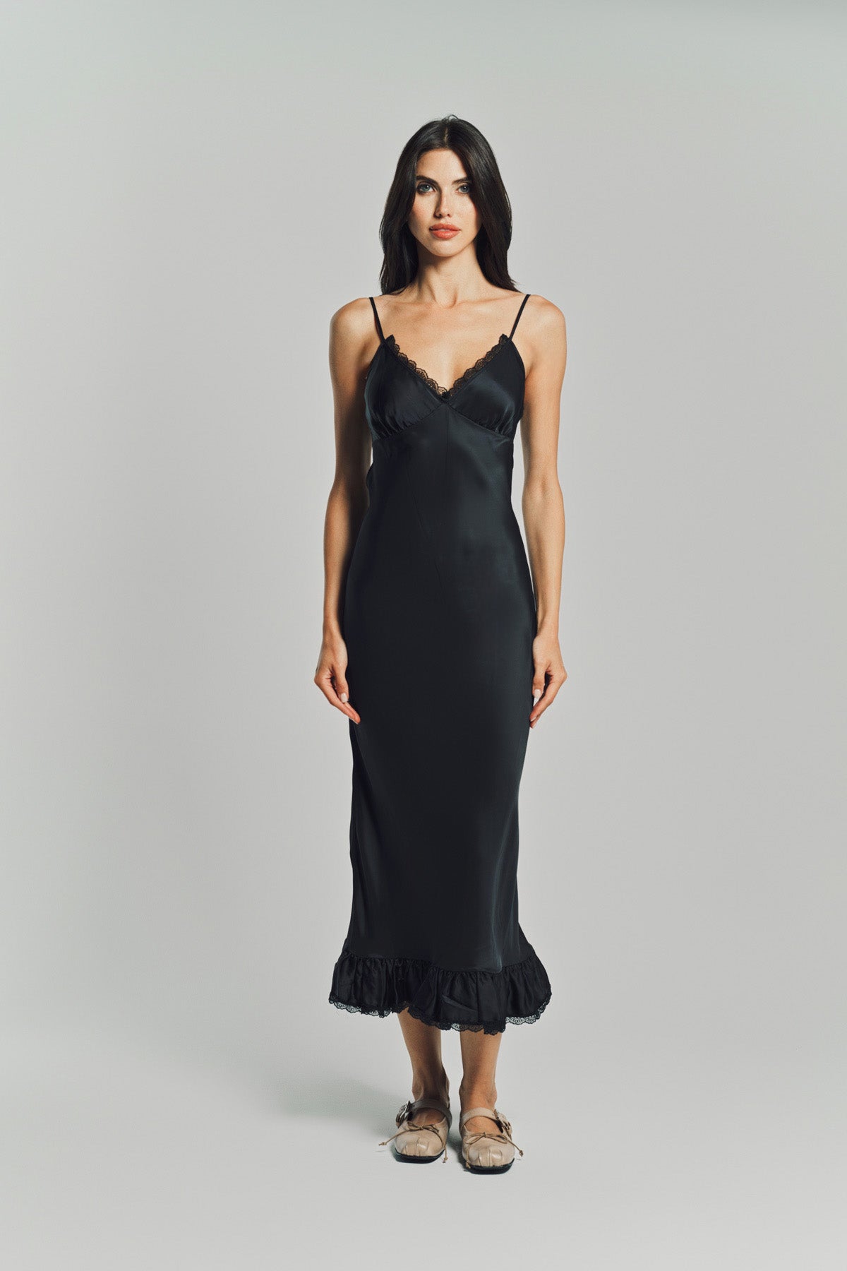 MERUERT TOLEGEN | LIQUID TRIM SLIP DRESS