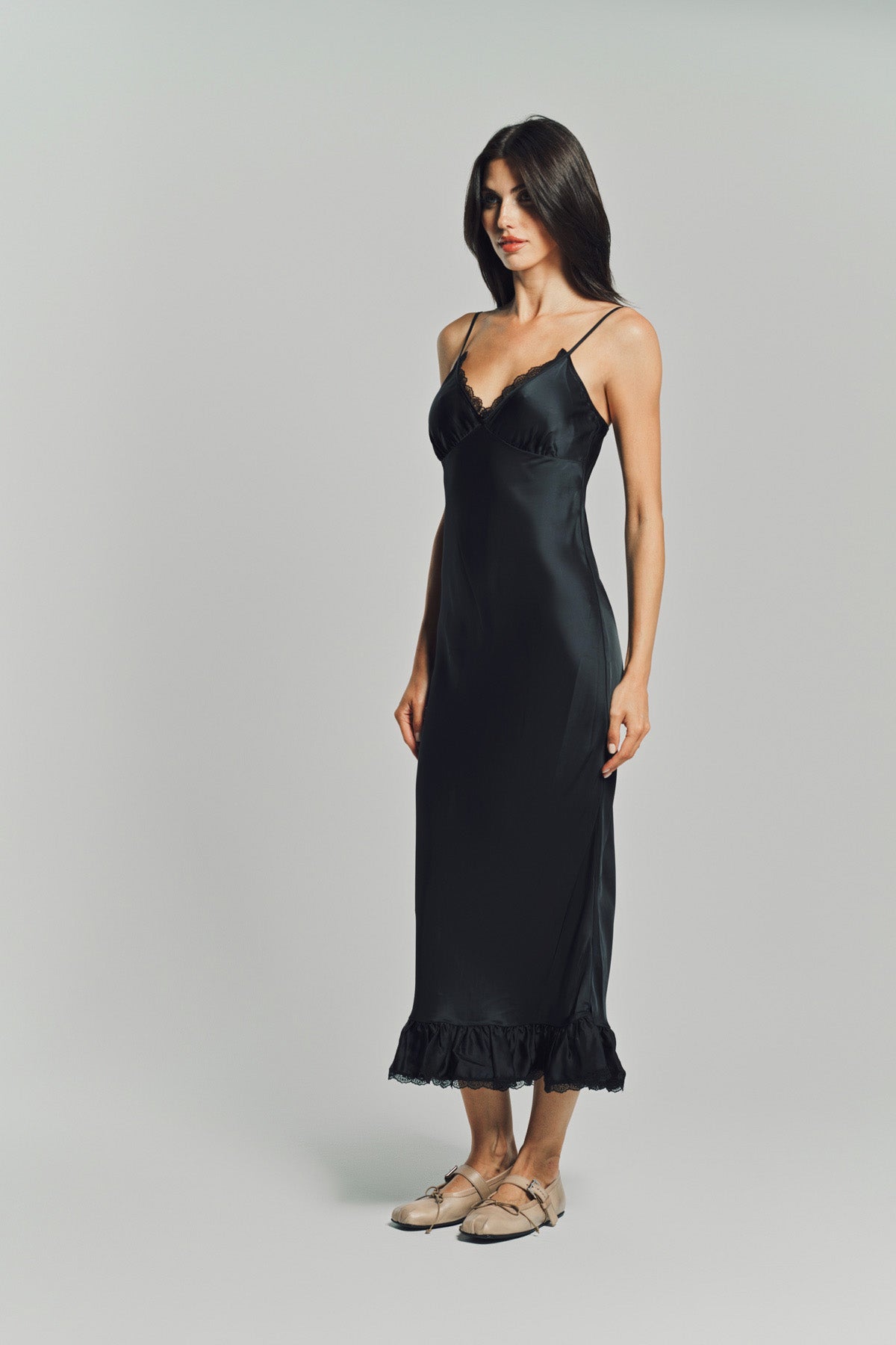 MERUERT TOLEGEN | LIQUID TRIM SLIP DRESS