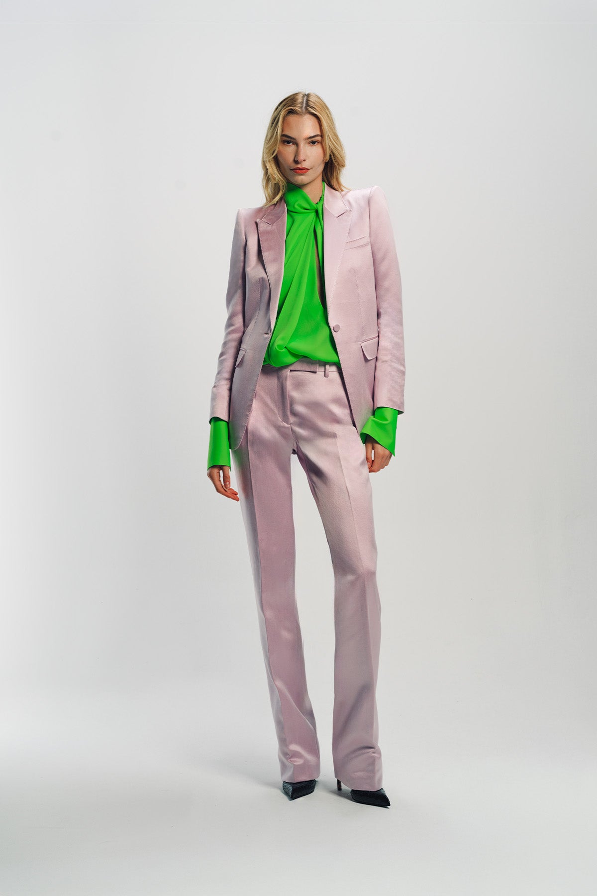 TOM FORD | WASHED COTTON SILK BLEND DUCHESSE TAILORED STRAIGHT PANTS