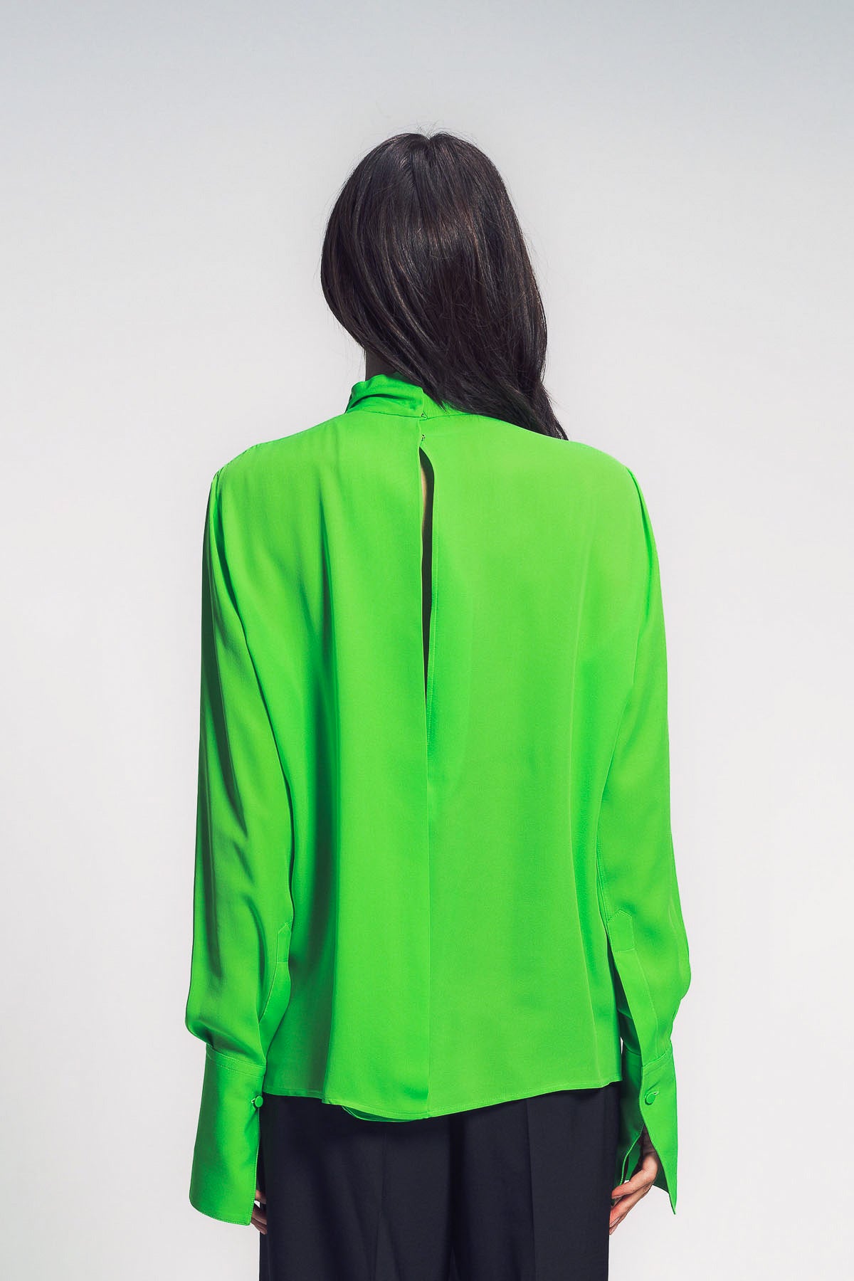 TOM FORD | WASHED SILK GEORGETTE LONG SLEEVE BLOUSE