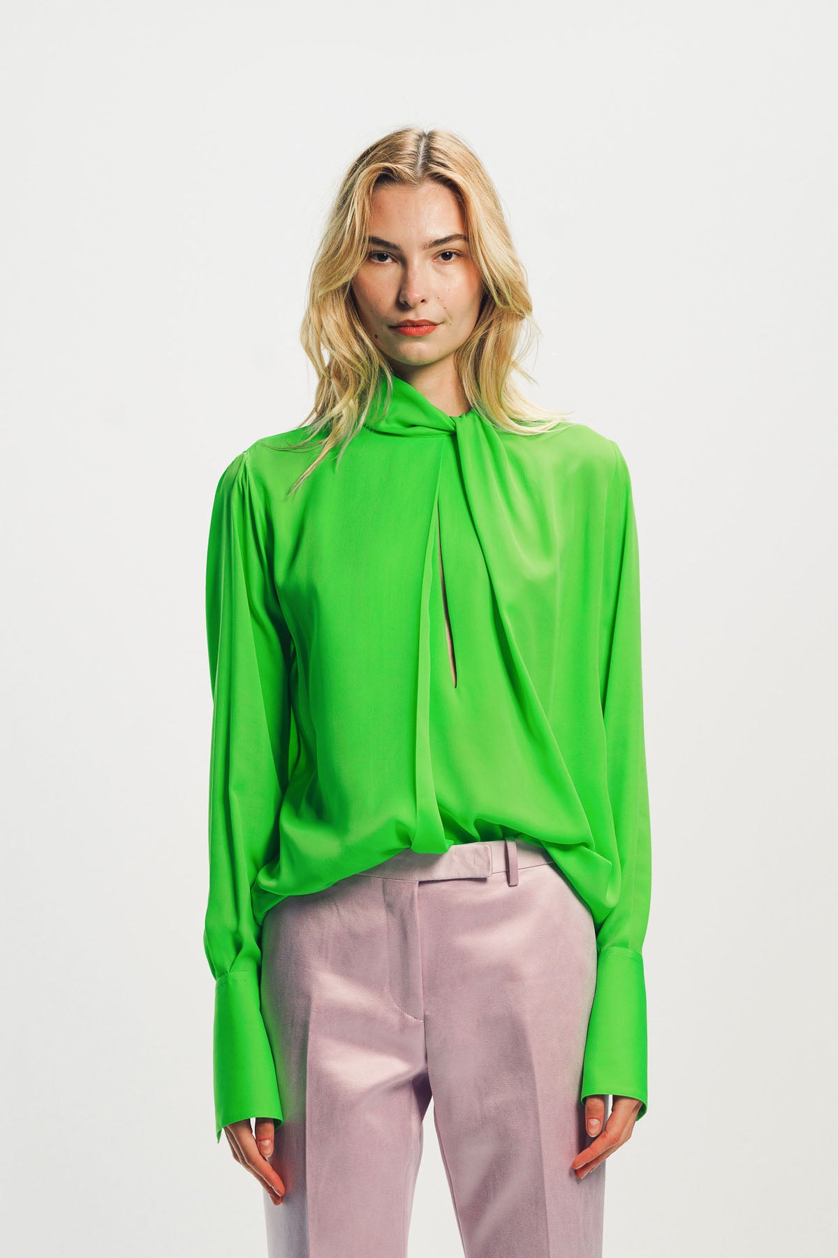 TOM FORD | WASHED SILK GEORGETTE LONG SLEEVE BLOUSE