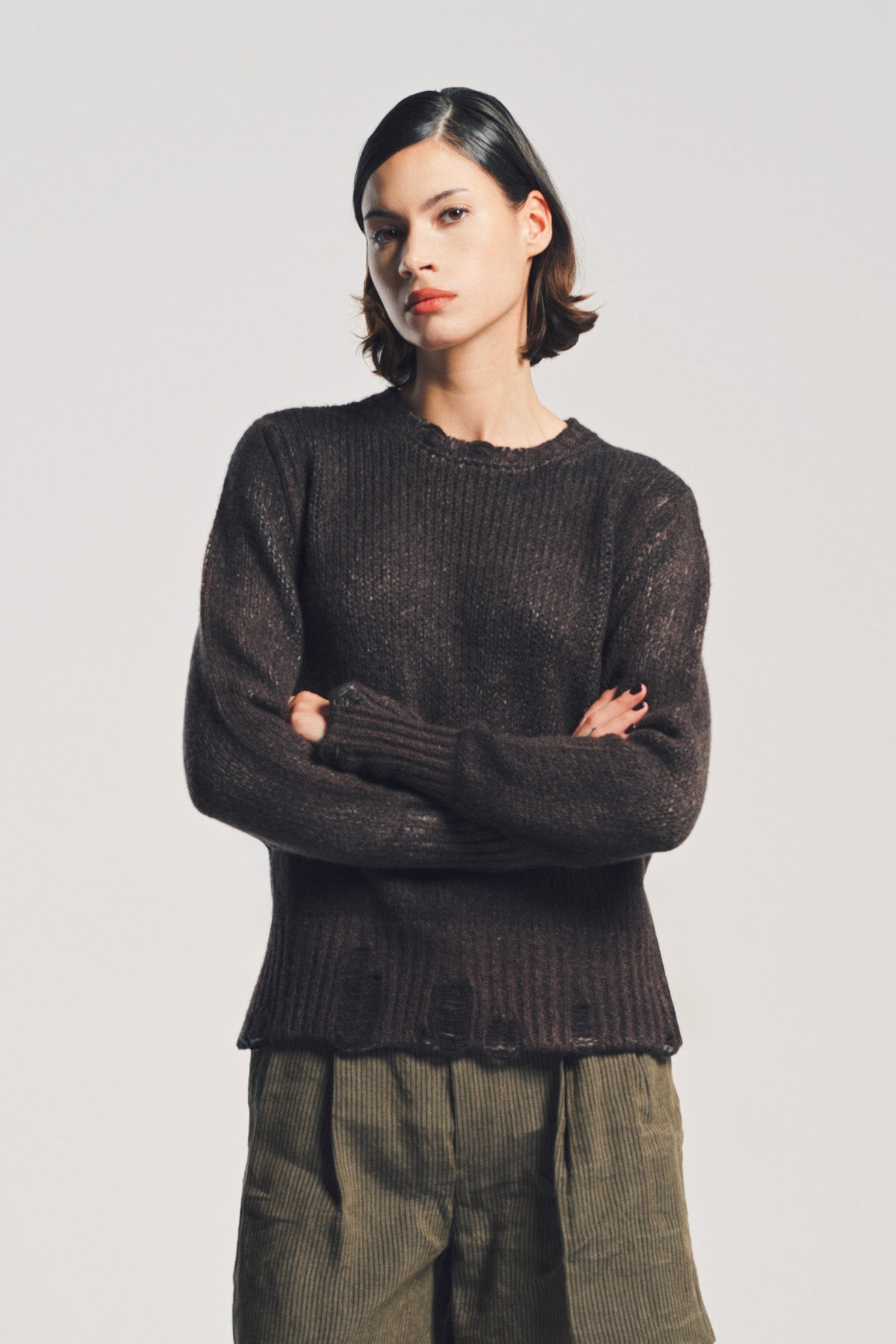 AVANT TOI | PAINTED DESTROYED EDGE SWEATER