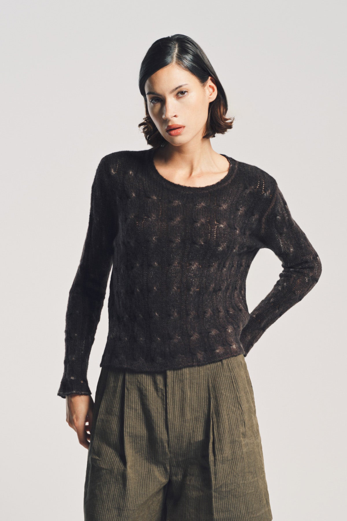 AVANT TOI | PAINTED BRAIDED SWEATER