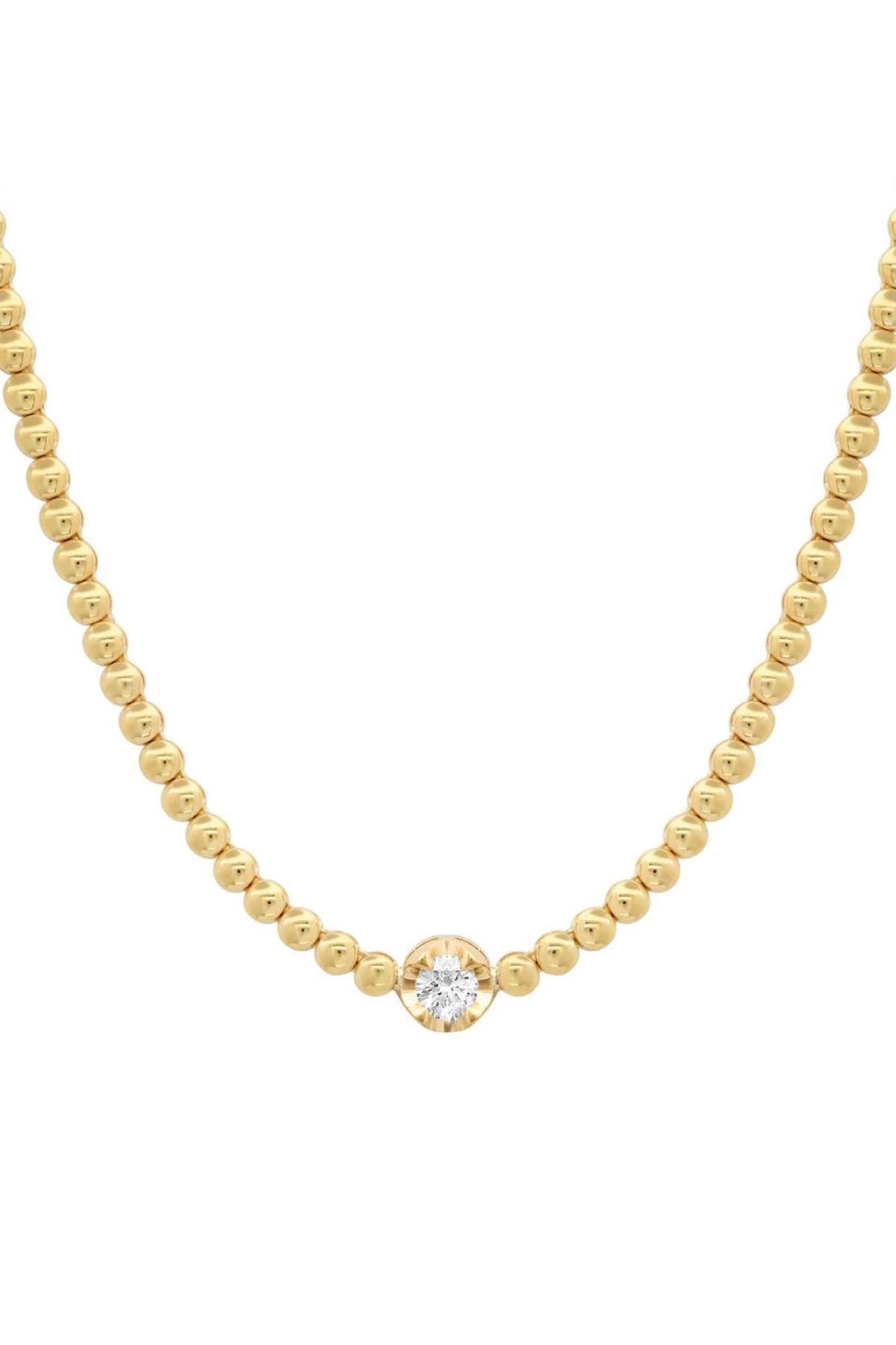 JENNIFER MEYER | MINI BEZEL TENNIS NECKLACE WITH ILLUSION SET DIAMOND ACCENT