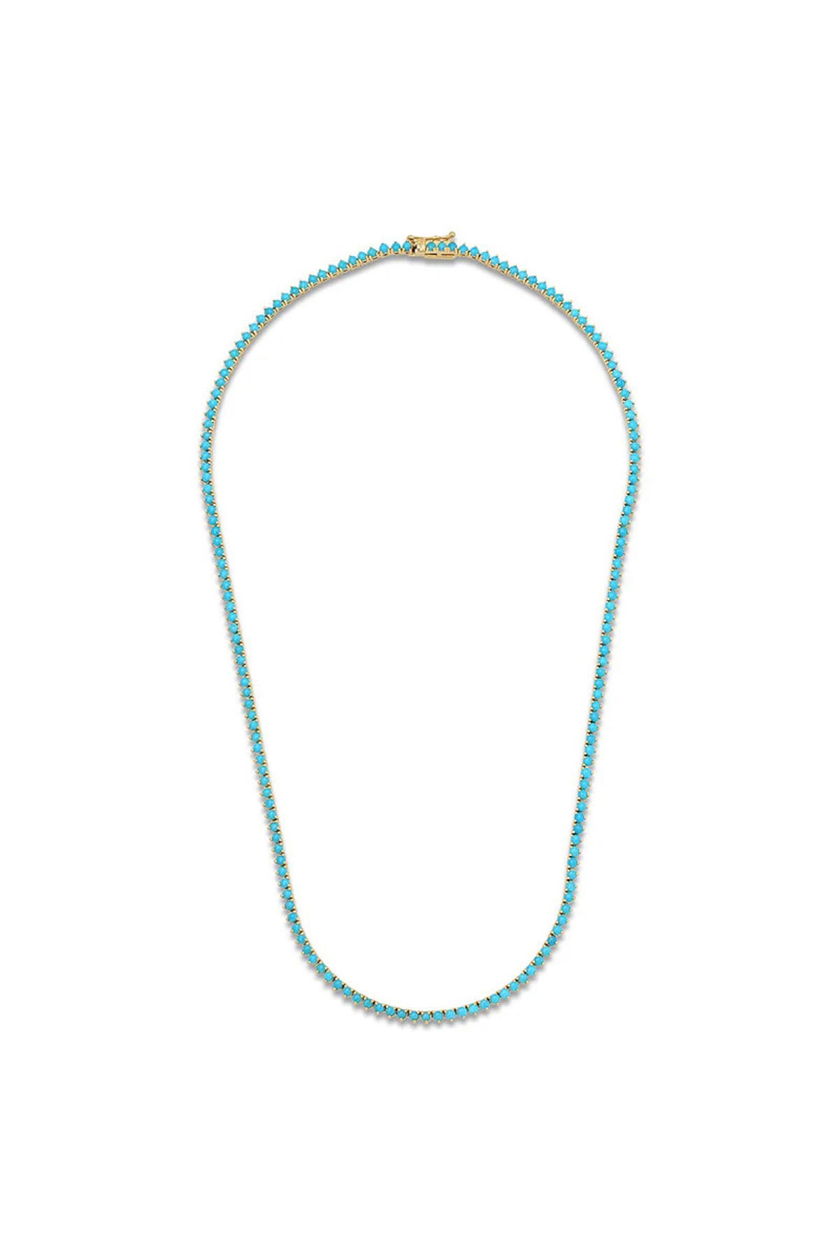 JENNIFER MEYER | 3-PRONG TURQUOISE TENNIS NECKLACE - MAXFIELD LA