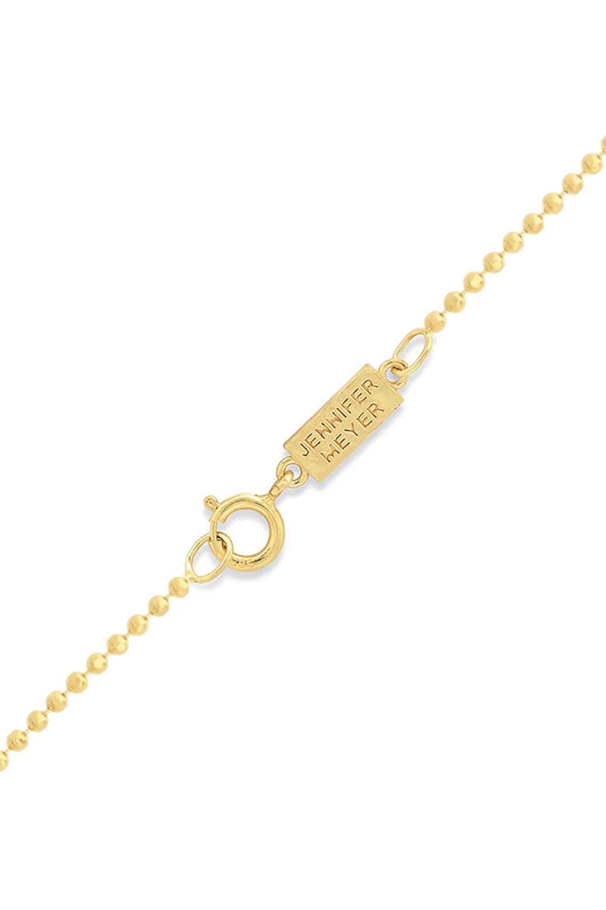 JENNIFER MEYER | TURQUOISE INLAY AND DIAMOND PAVE GOOD LUCK NECKLACE
