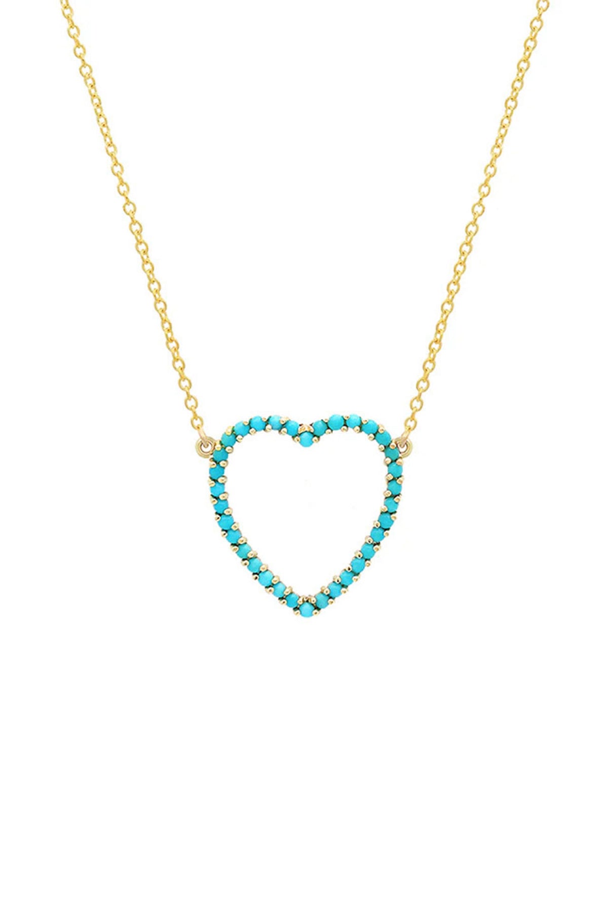 JENNIFER MEYER | TURQUOISE OPEN HEART NECKLACE