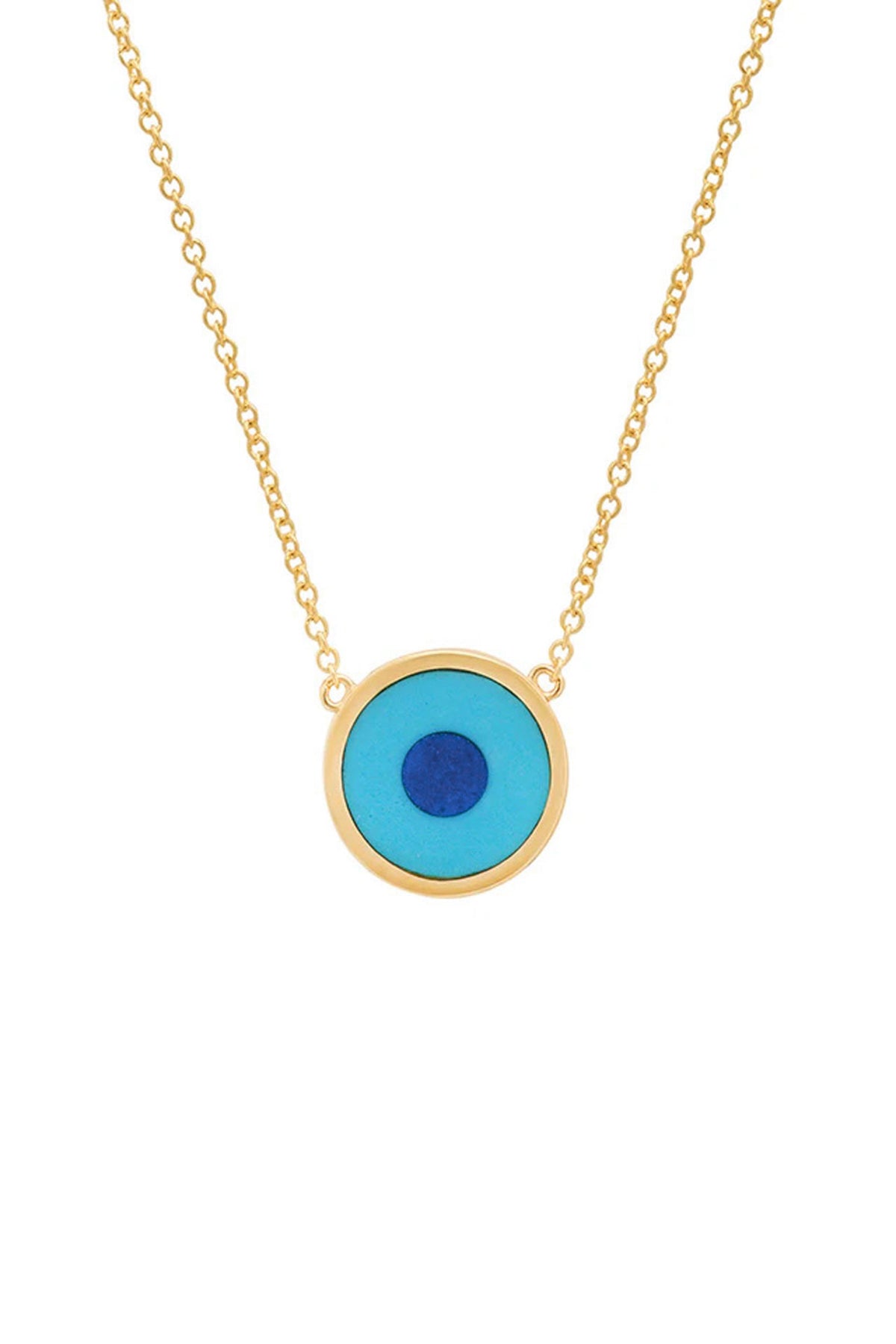 JENNIFER MEYER | MINI TURQUOISE INLAY EVIL EYE NECKLACE