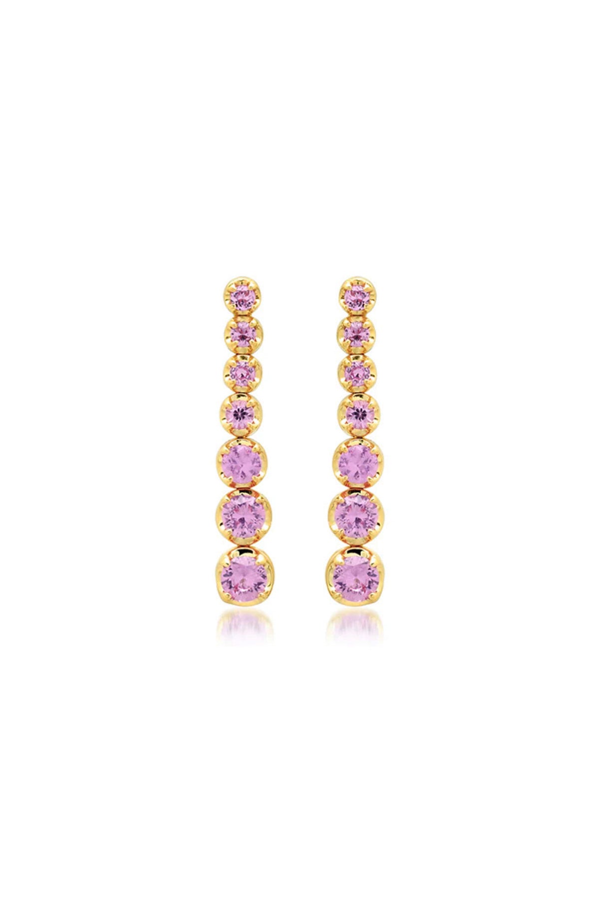 JENNIFER MEYER | GRADUATED PINK SAPPHIRE TENNIS STUDS - MAXFIELD LA