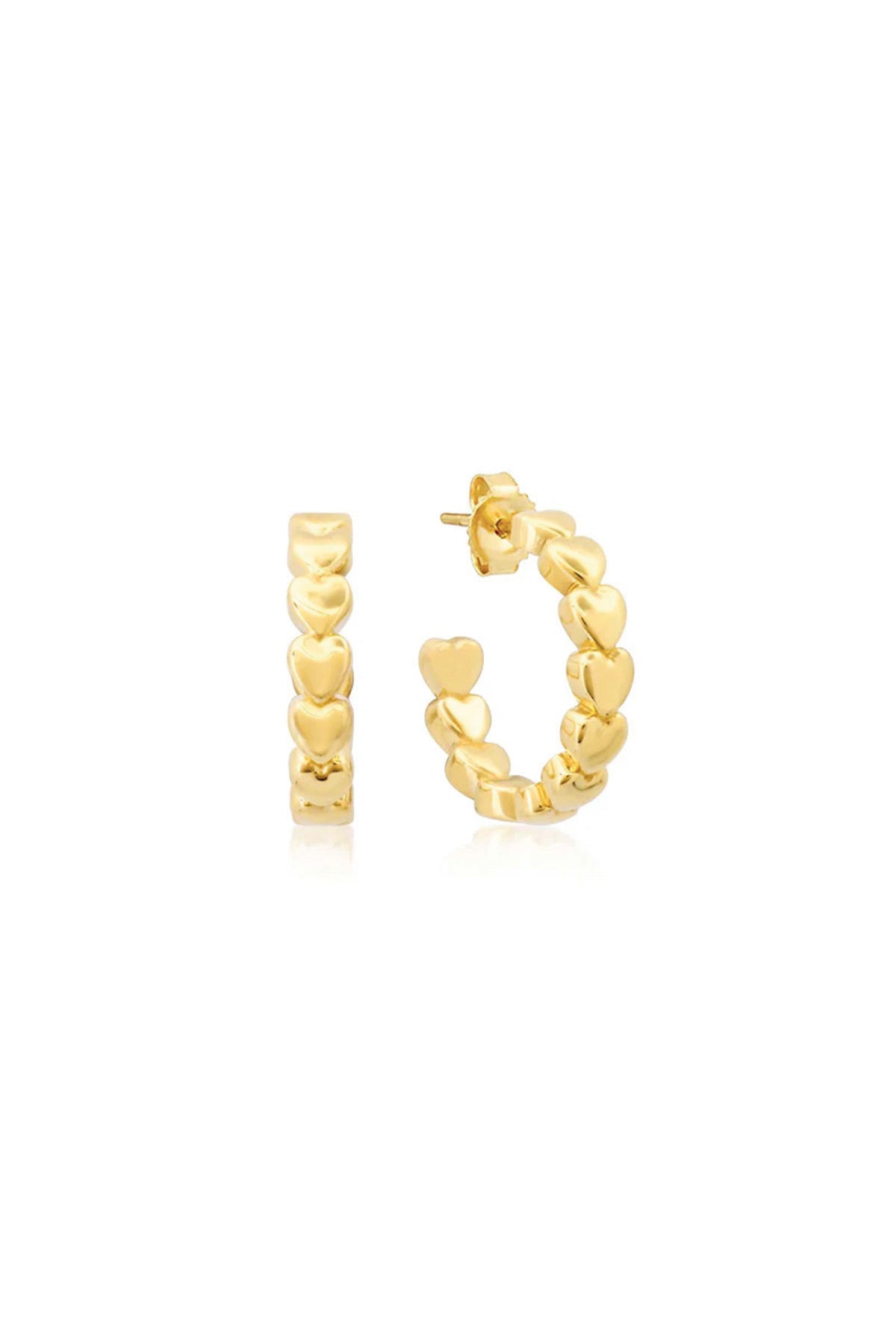 JENNIFER MEYER | SMALL LUXE HEART HOOPS - MAXFIELD LA