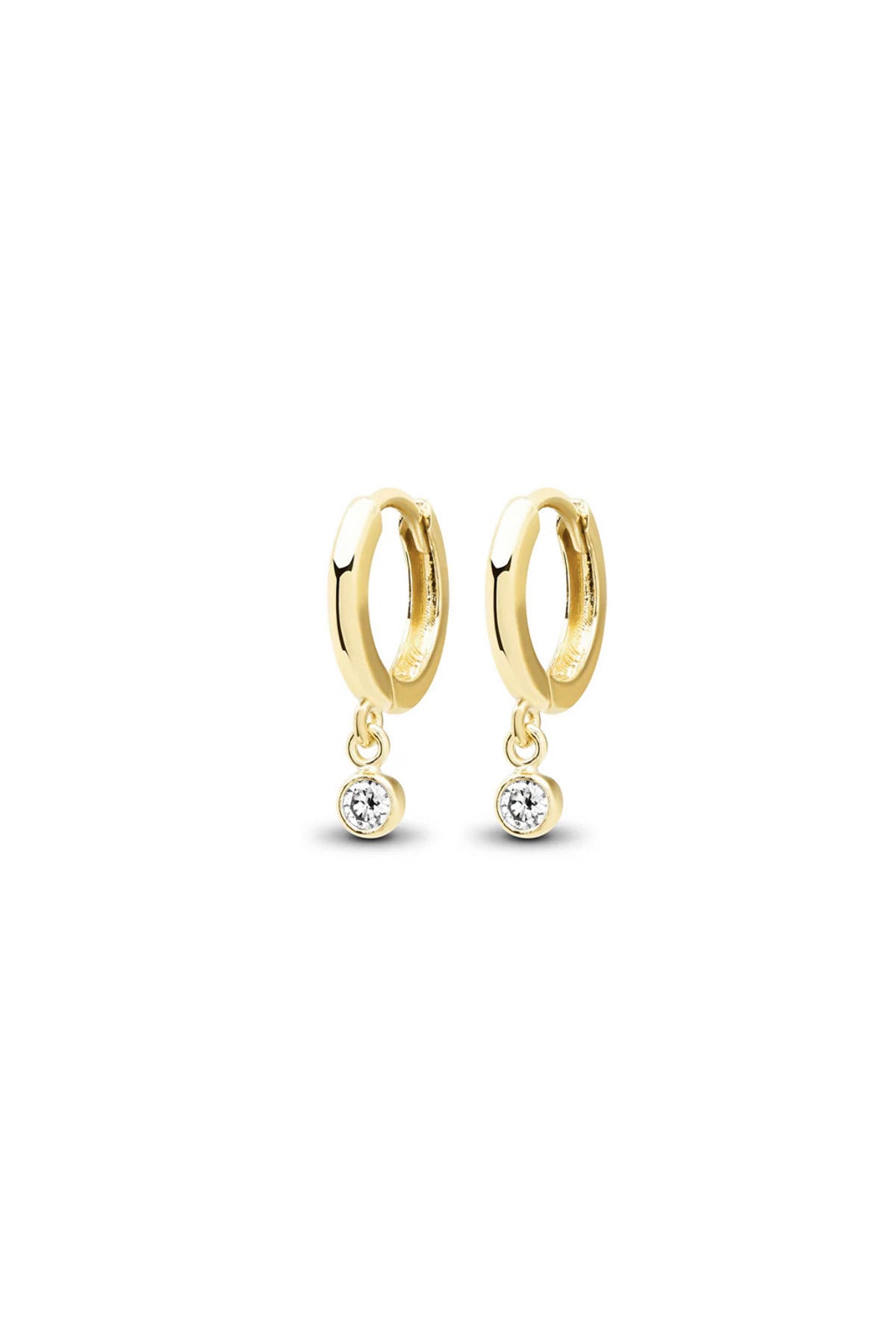 JENNIFER MEYER | HUGGIES WITH MINI DIAMOND BEZEL DROP