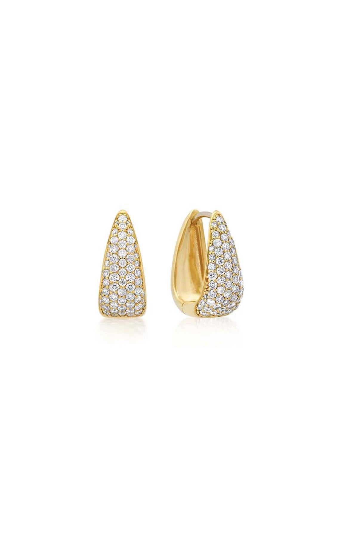 JENNIFER MEYER | MINI ELONGATED DIAMOND TEARDROP HUGGIES