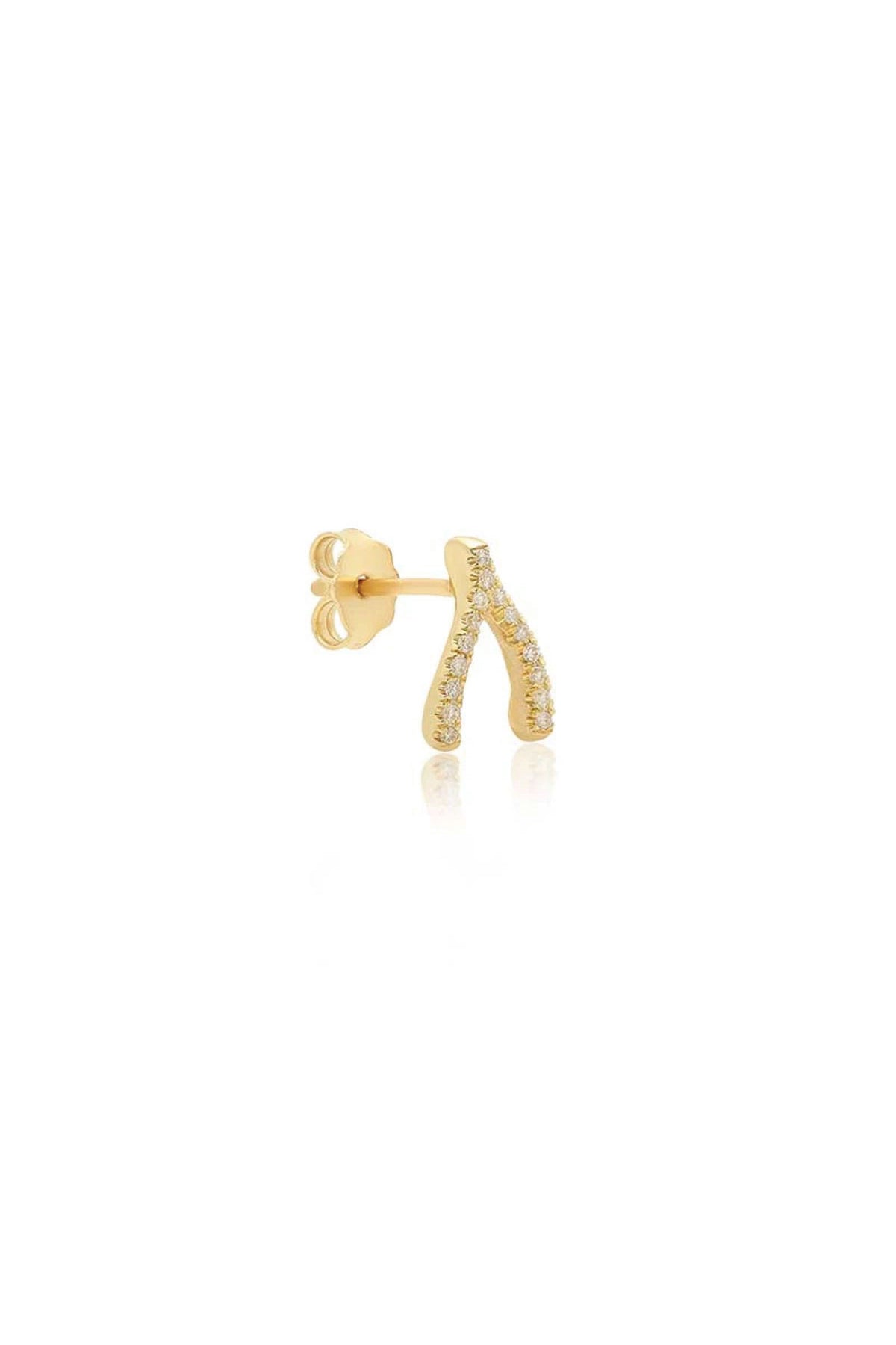 JENNIFER MEYER | DIAMOND MINI WISHBONE STUDS - MAXFIELD LA