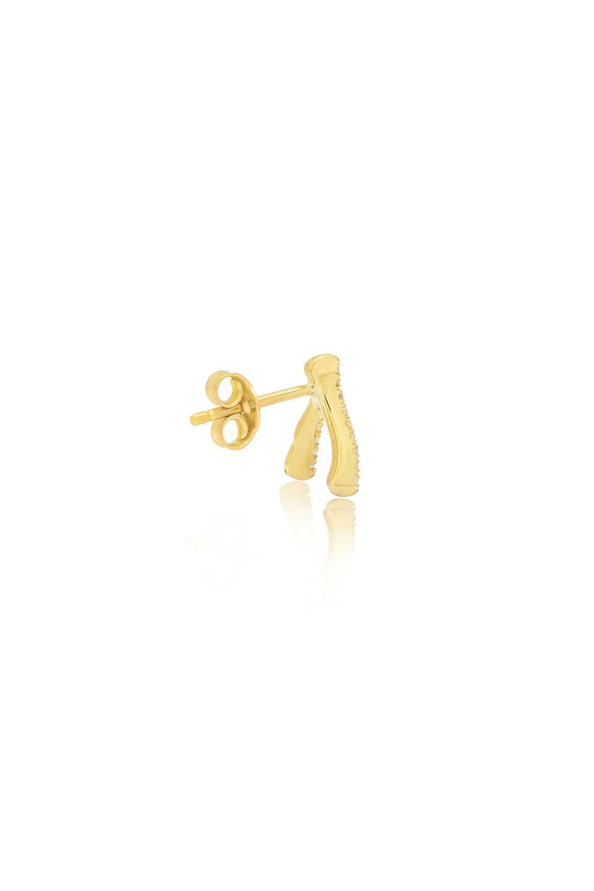 JENNIFER MEYER | DIAMOND MINI WISHBONE STUDS - MAXFIELD LA