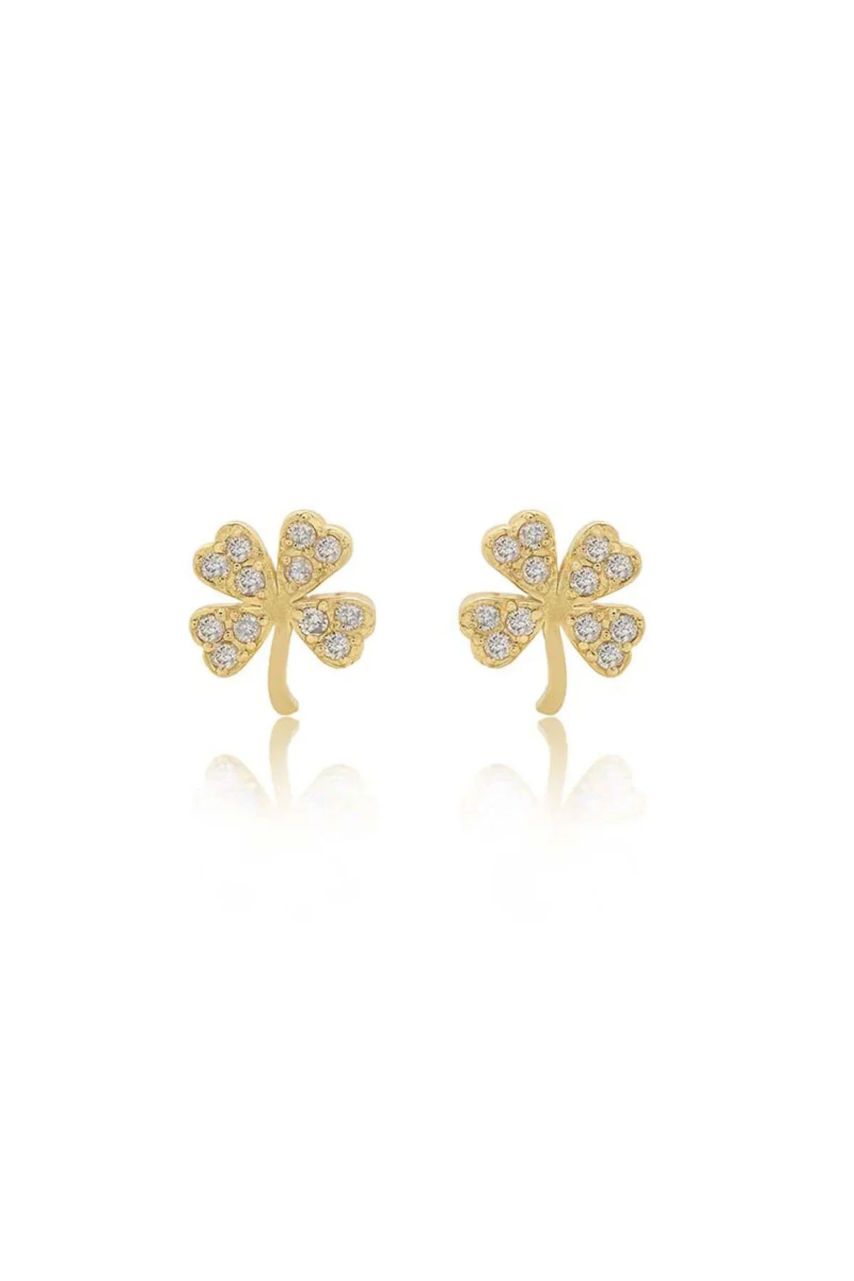 JENNIFER MEYER | MINI DIAMOND CLOVER STUDS