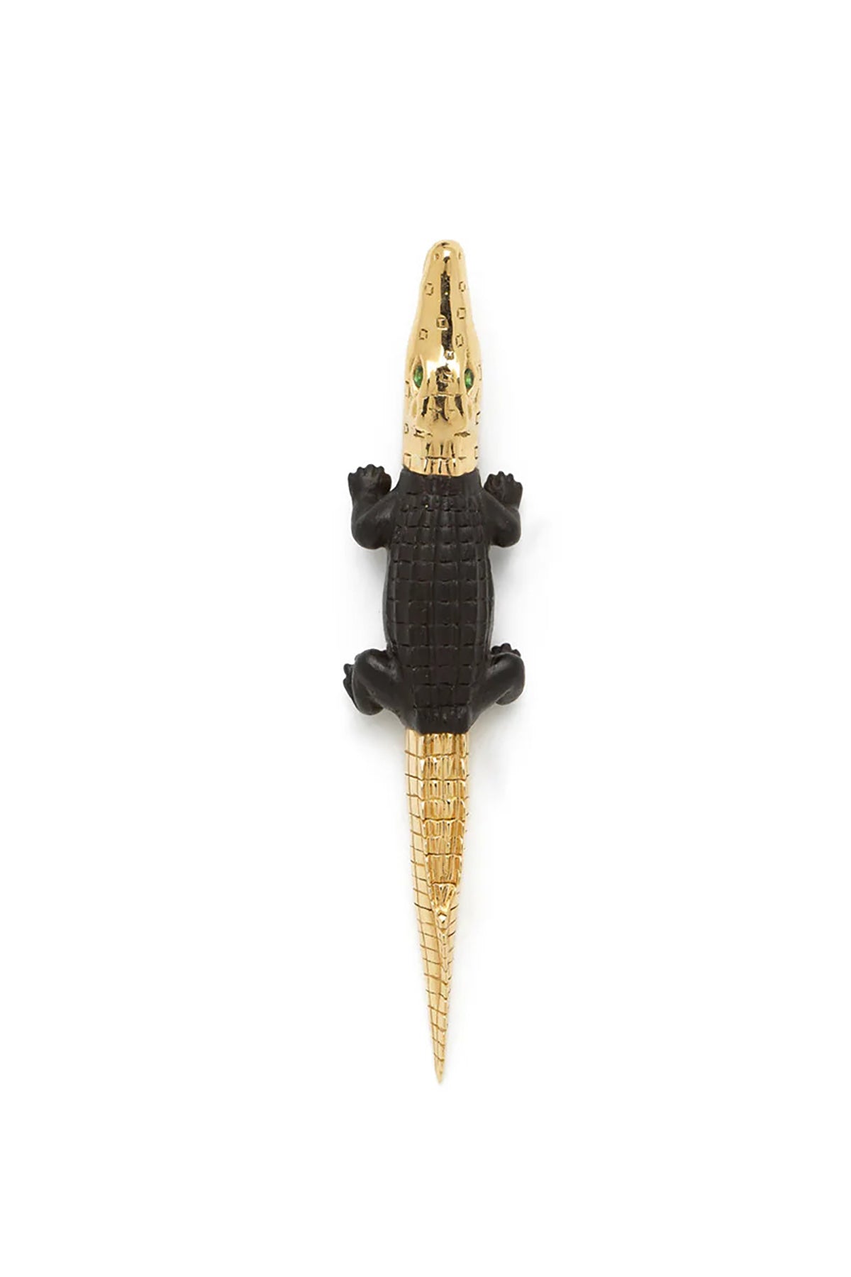 BIBI VAN DER VELDEN | EBONY WOOD GATOR BITE EARRING - MAXFIELD LA