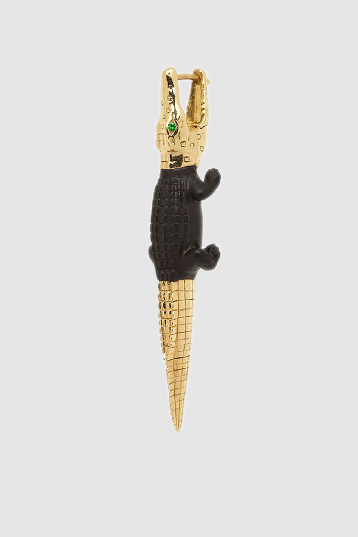 BIBI VAN DER VELDEN | EBONY WOOD GATOR BITE EARRING