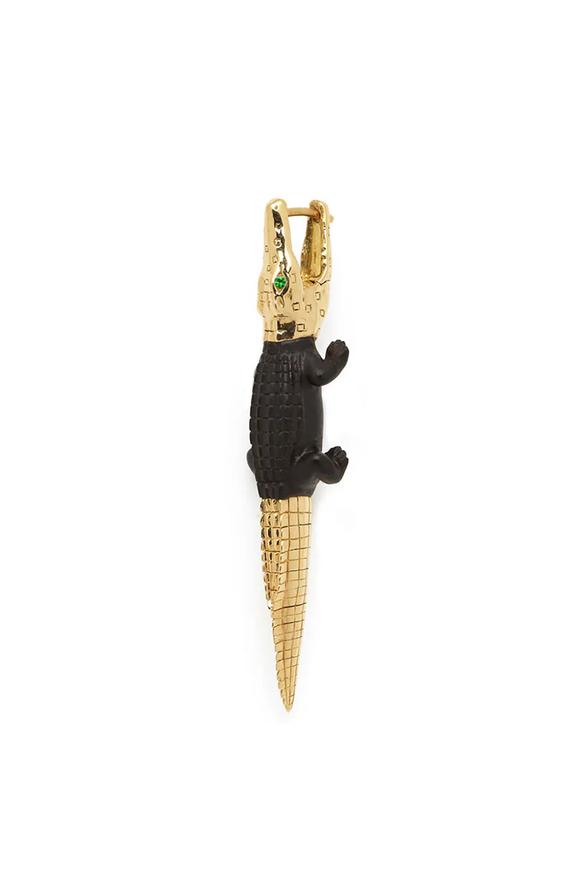 BIBI VAN DER VELDEN | EBONY WOOD GATOR BITE EARRING